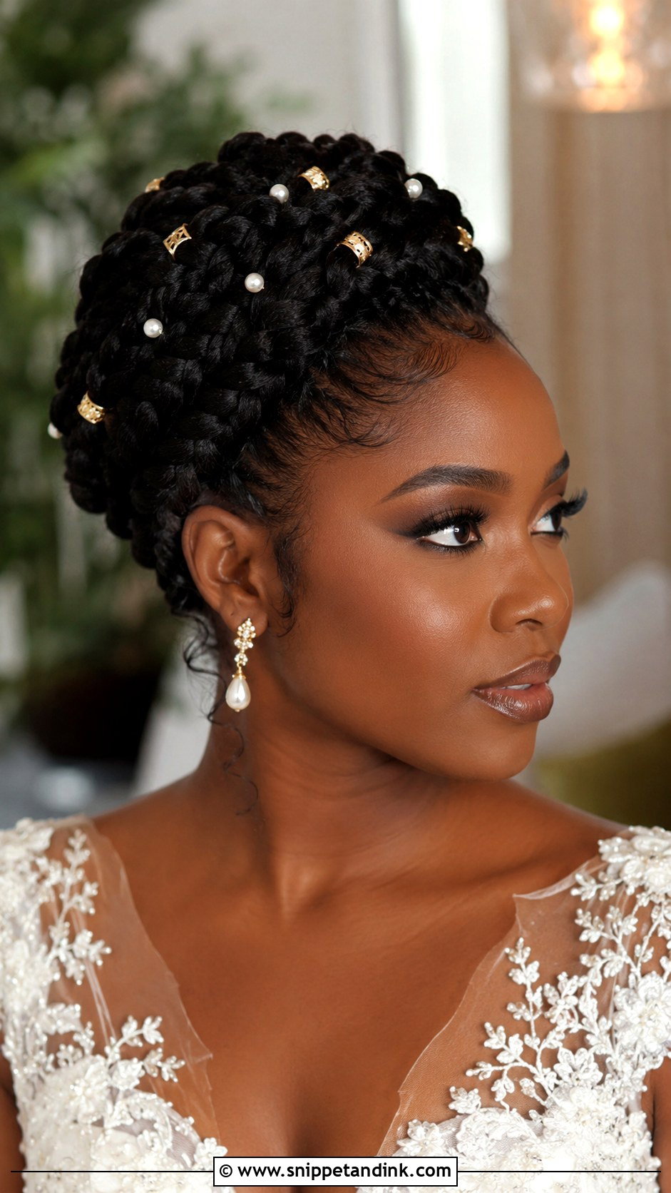 Goddess Braids Updo - Snippet and Ink - 20 Bridal Natural Hairstyles