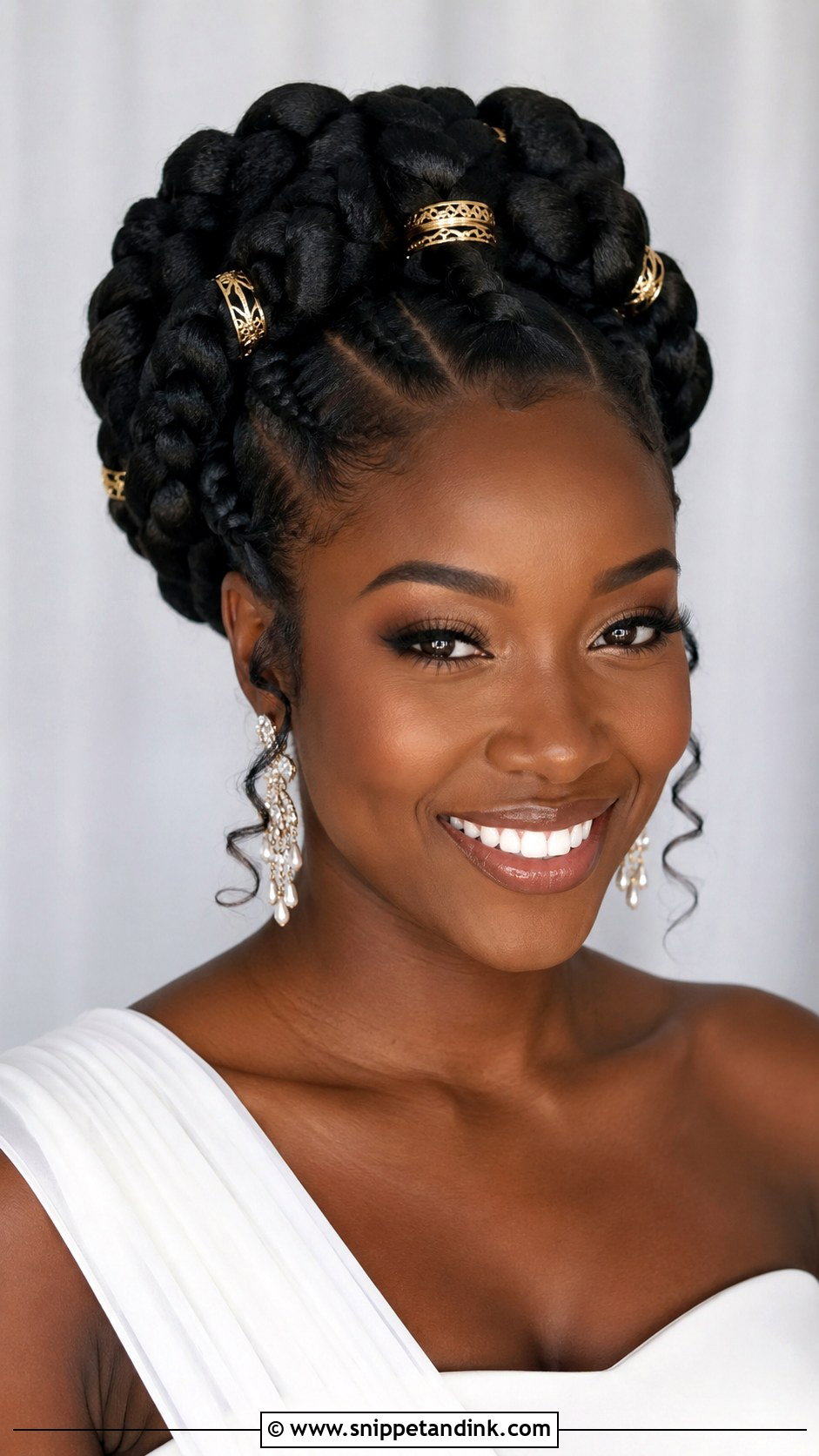 Goddess Braids Updo - Snippet and Ink - 20 Natural Hair Styles for Wedding