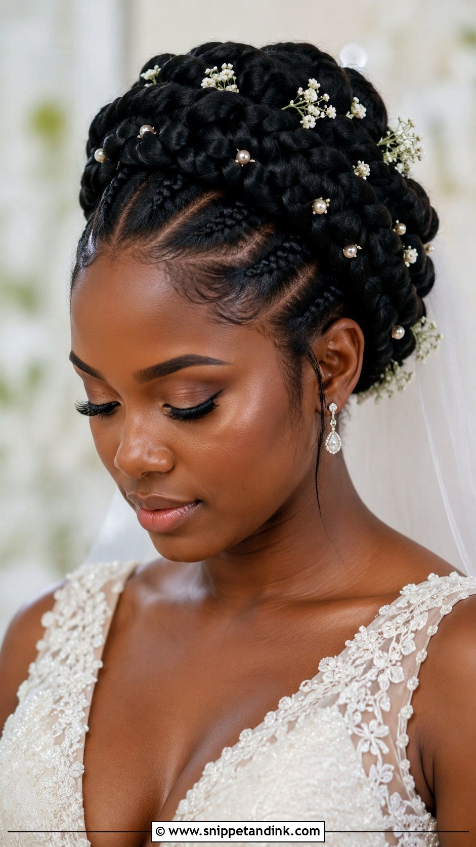 Goddess Braids Updo Wedding Style - Snippet and Ink - 20 Black Hair Bride Ideas