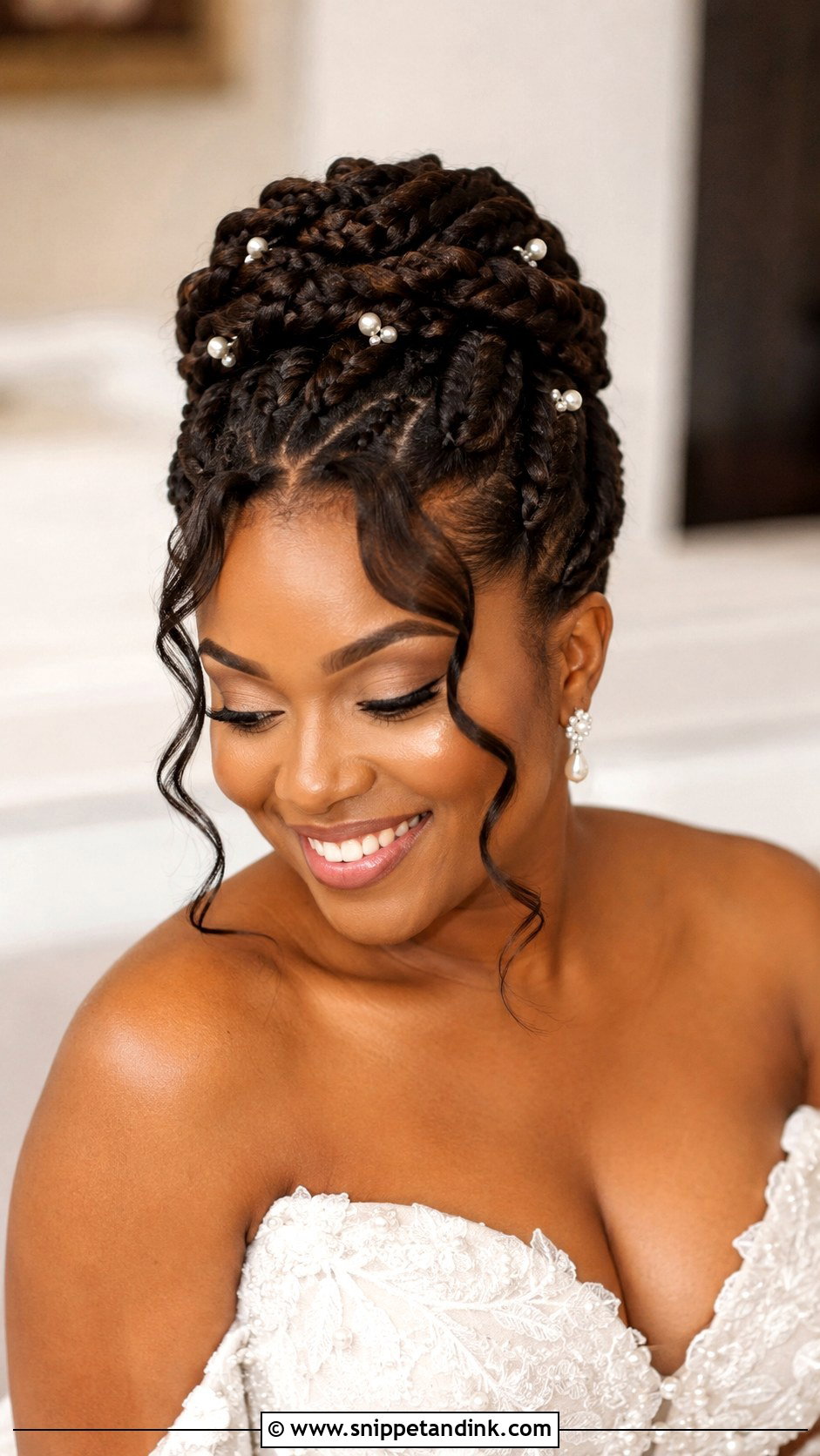 Goddess Braids Updo for Black Brides - Snippet and Ink - 20 Black Brides Hairstyles Weddings