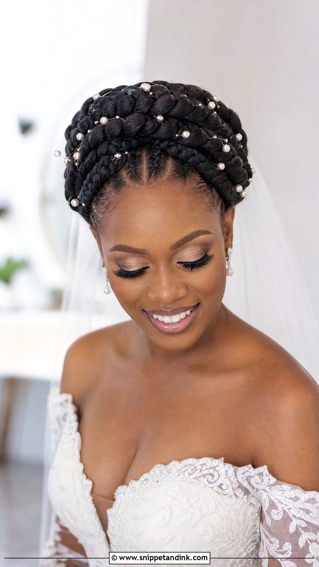 Goddess Braids Updo for Black Brides - Snippet and Ink - 25 Black Hair Bride Hairstyles