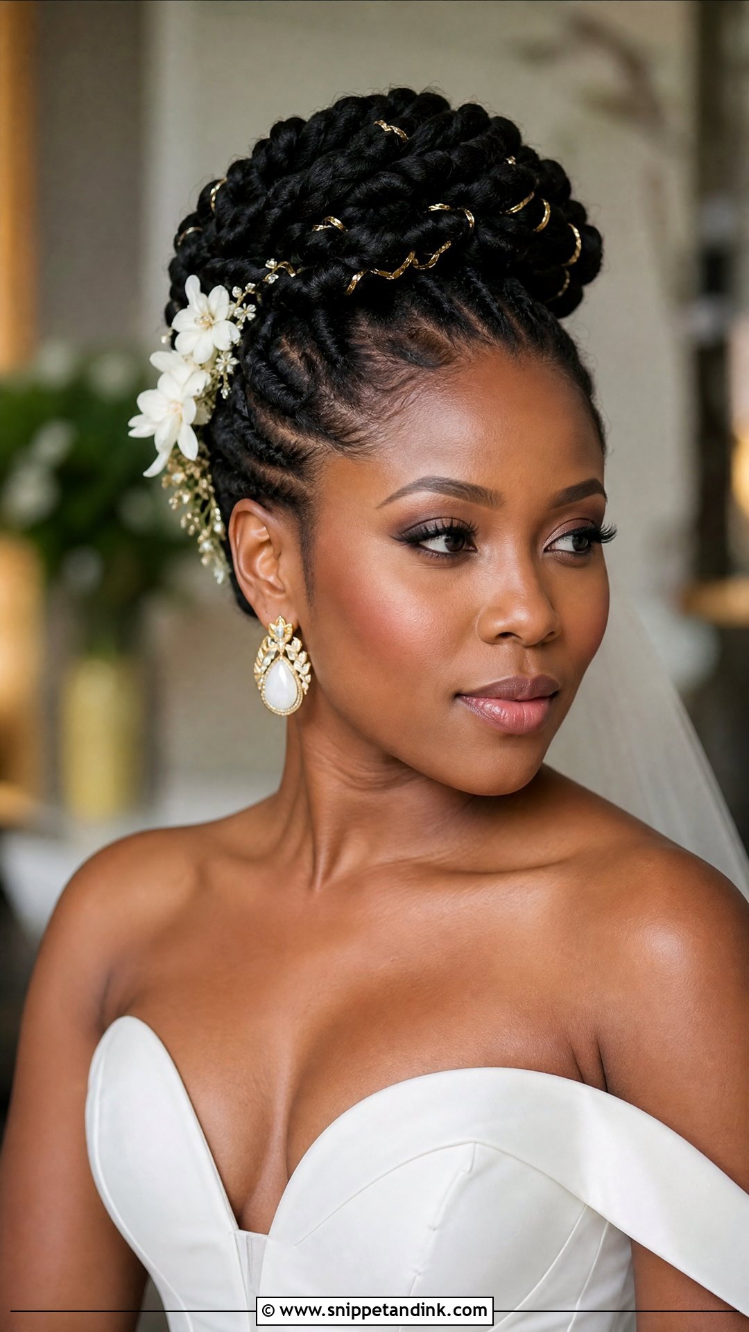 Goddess Braids Updo for Wedding - Snippet and Ink - 20 Natural Wedding Hairstyles Black Bride
