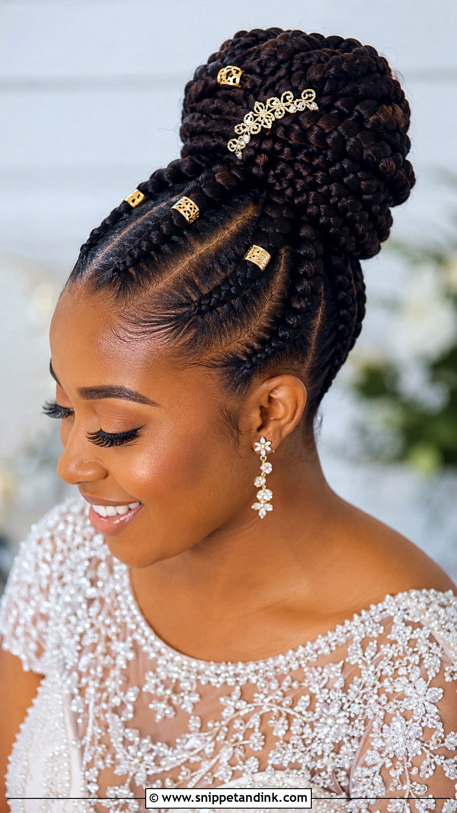 Goddess Braids Updo for Weddings - Snippet and Ink - 30 Natural Hair Wedding Ideas