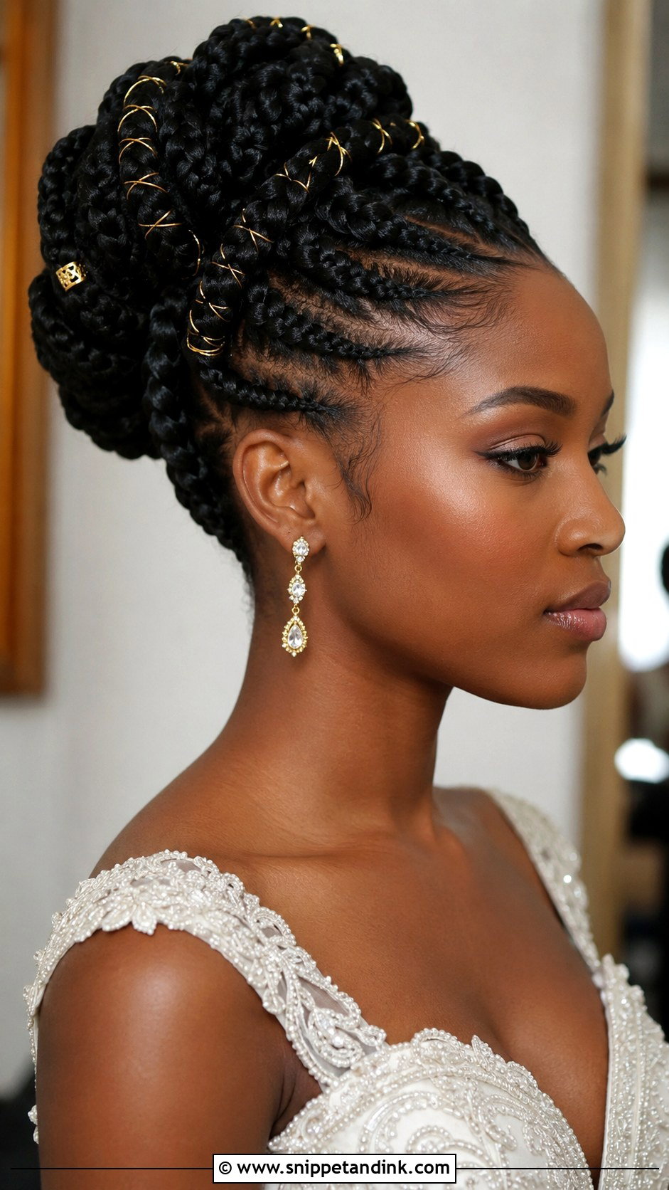 Goddess Braids Updo for Weddings - Snippet and Ink - 25 Bridal Hair Styles for Black Women