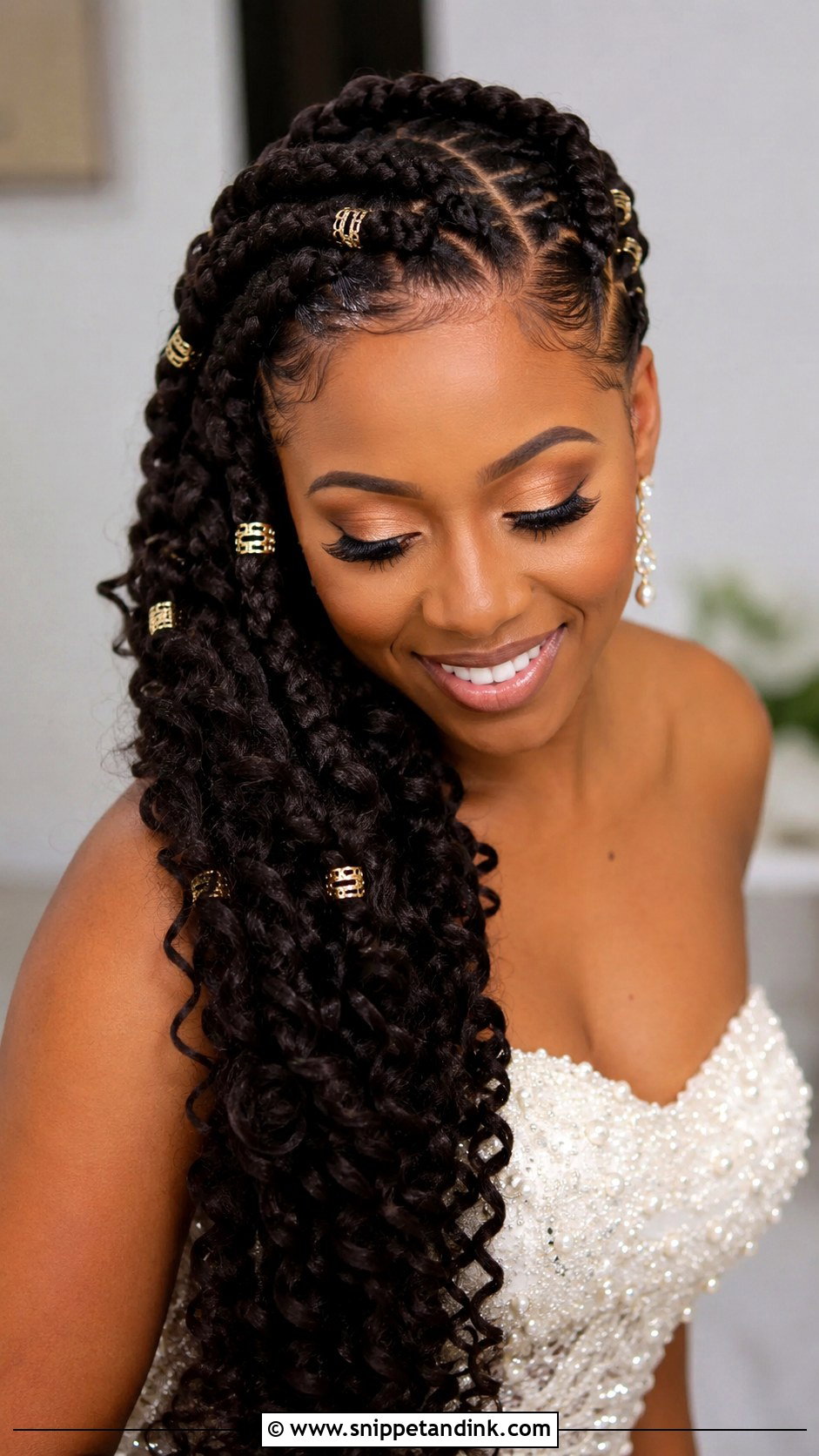 Goddess Braids With Curls - Snippet and Ink - 25 Wedding Hairstyles for Black Women