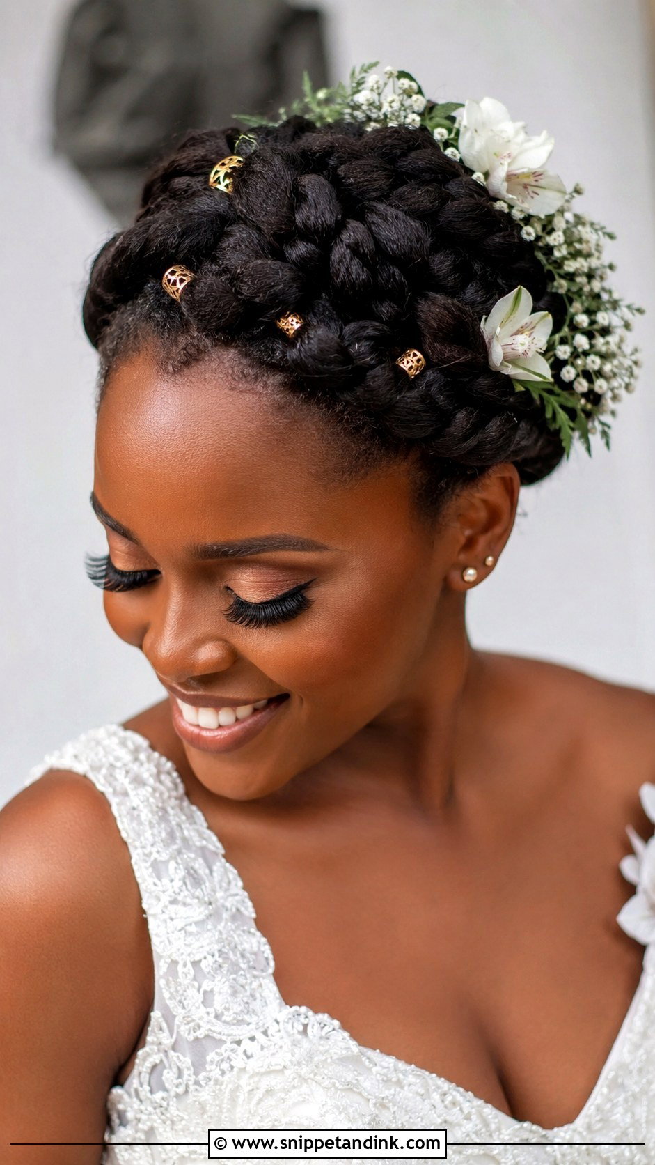 Goddess Crown Braid - Snippet and Ink - 25 Natural Hair Updo Wedding Ideas