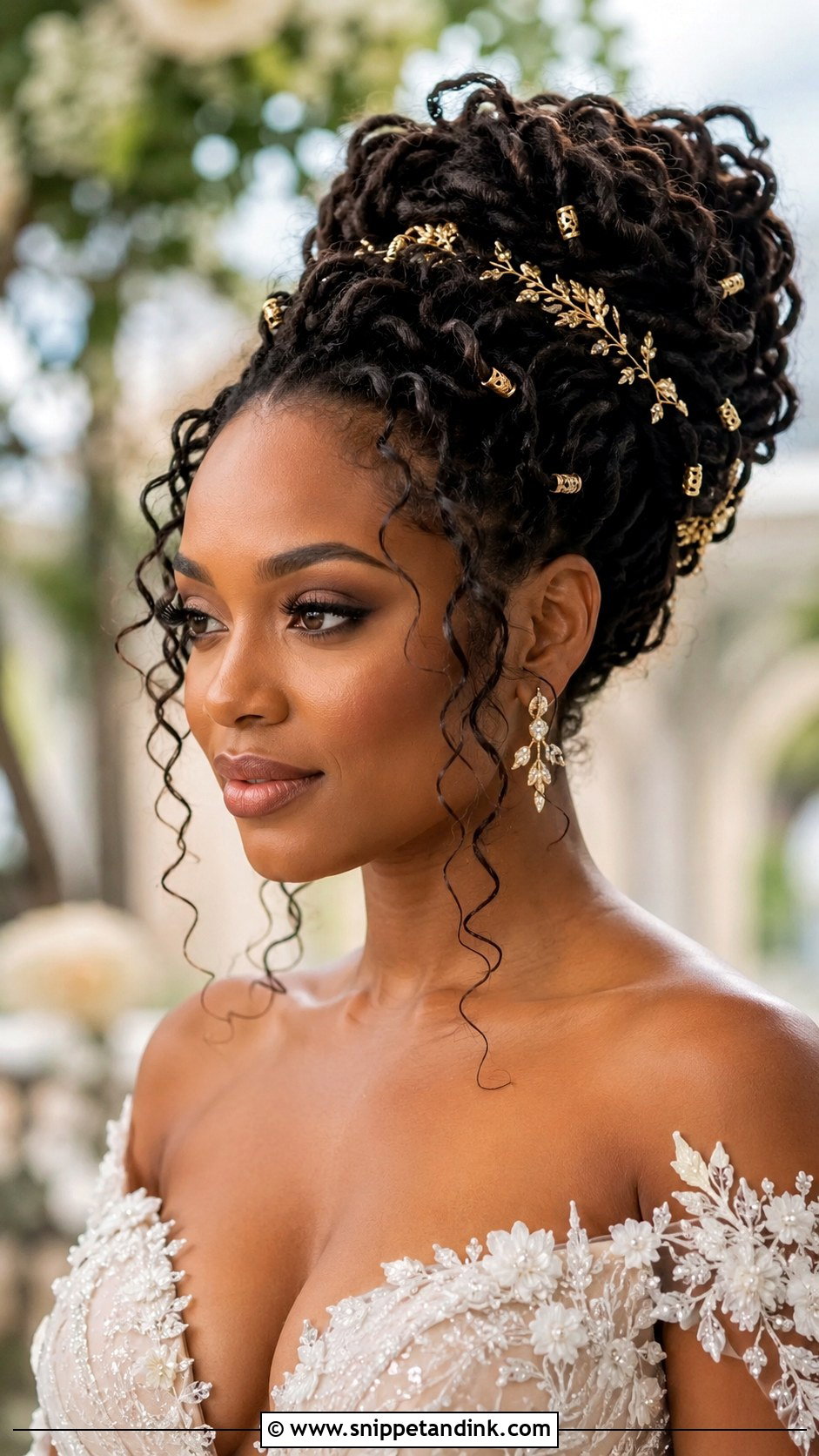 Goddess Loc Updo - Snippet and Ink - 30 Dreadlock Wedding Hairstyles
