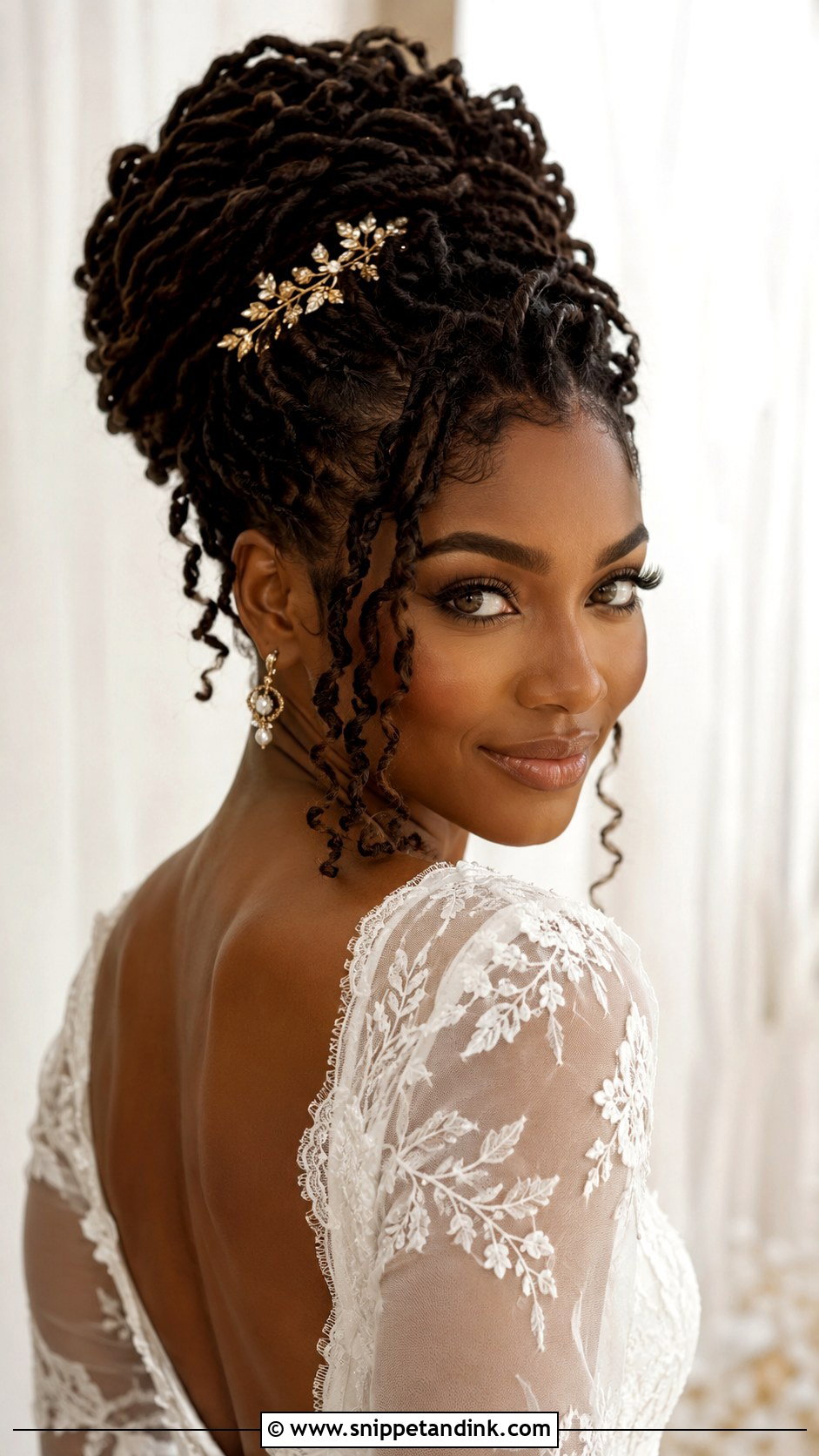 Goddess Loc Updo - Snippet and Ink - 20 Loc Wedding Hairstyles Brides
