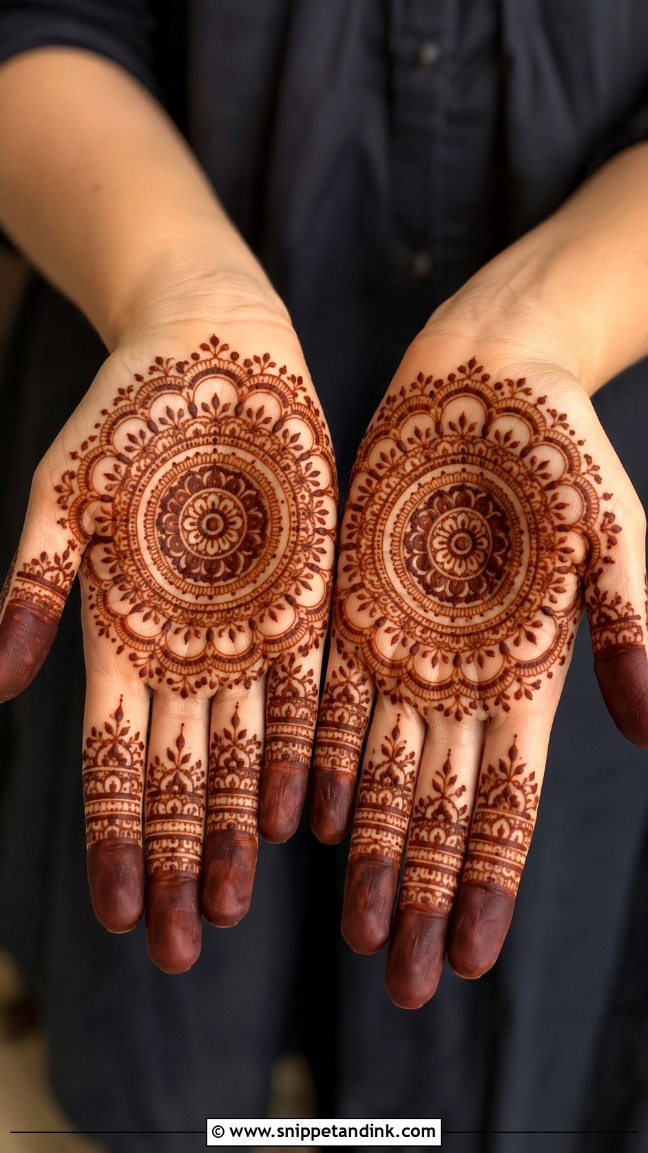 Gol Tikki Mehndi Design Front Hand - Snippet and Ink - 35 Tikki Mehndi Design Ideas