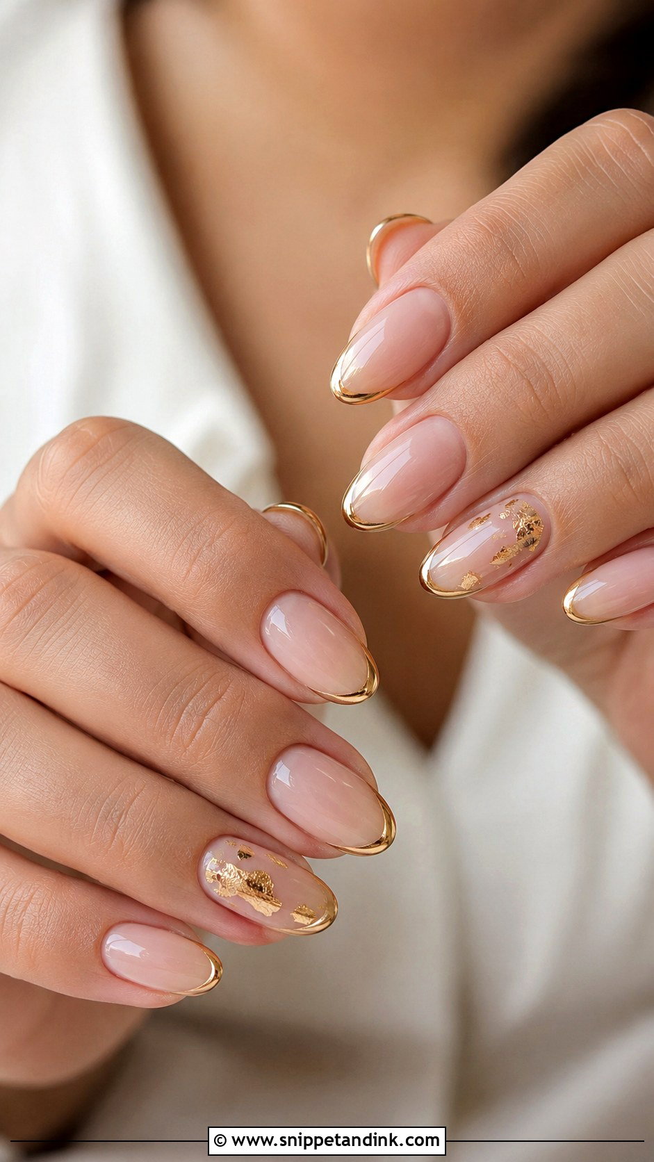 Gold Accent Acrylic Wedding Guest Nails - Snippet and Ink - 20 Acrylic Wedding Guest Nails