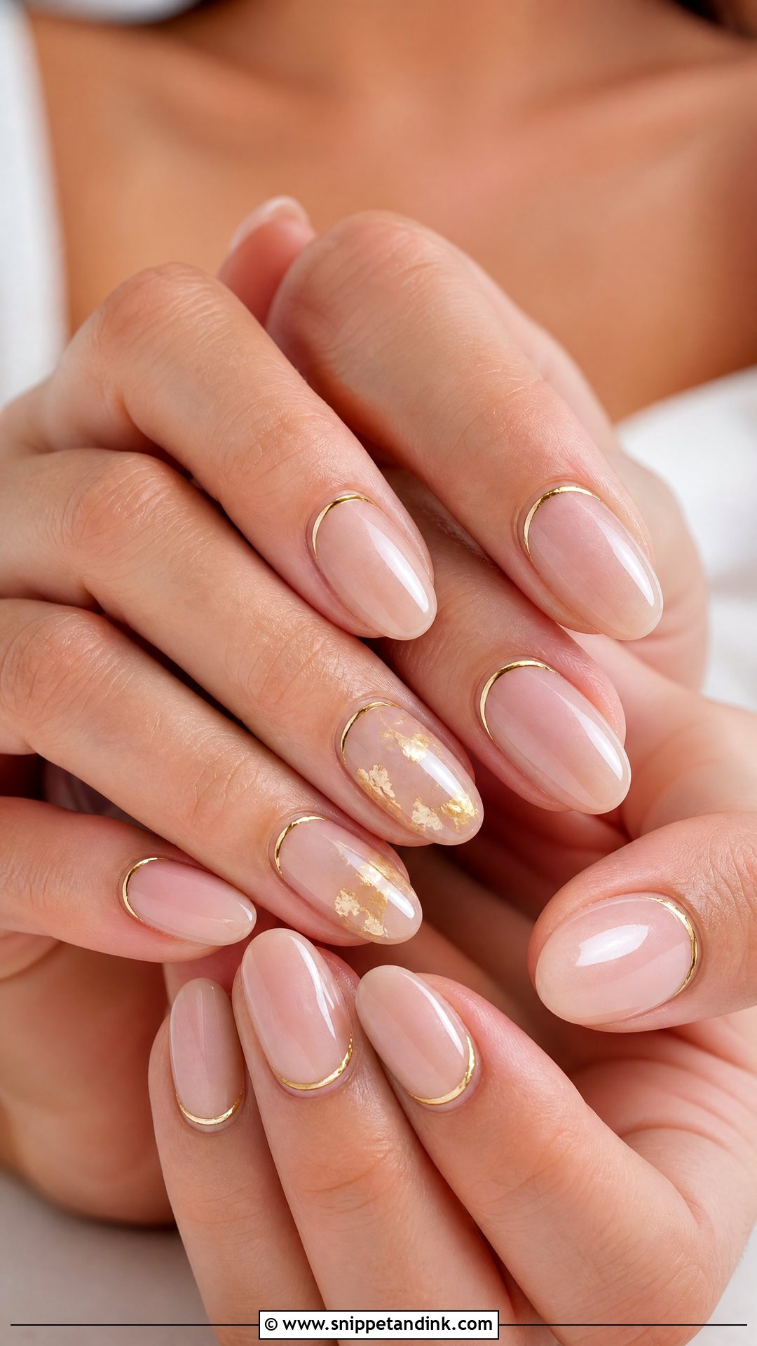 Gold Accent Beach Wedding Nails - Snippet and Ink - 25 Beach Wedding Nails