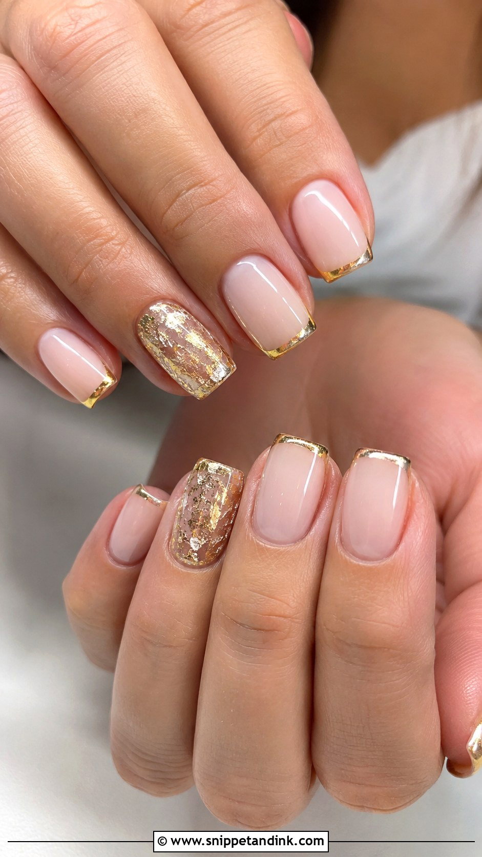 Gold Accent Bridal Nails - Snippet and Ink - 20 Gold Bridal Nails