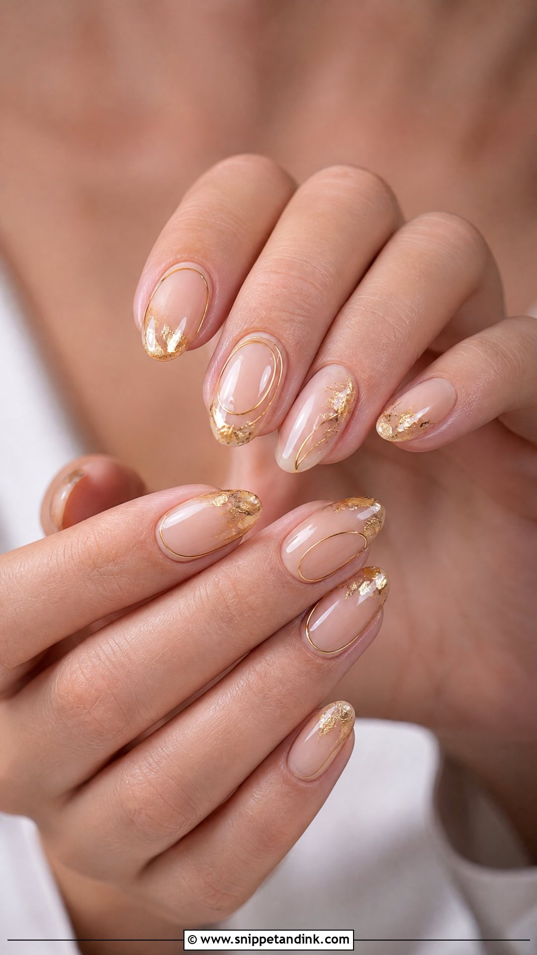 Gold Accent Bridal Nails - Snippet and Ink - 25 Bridal Nail Ideas Brides