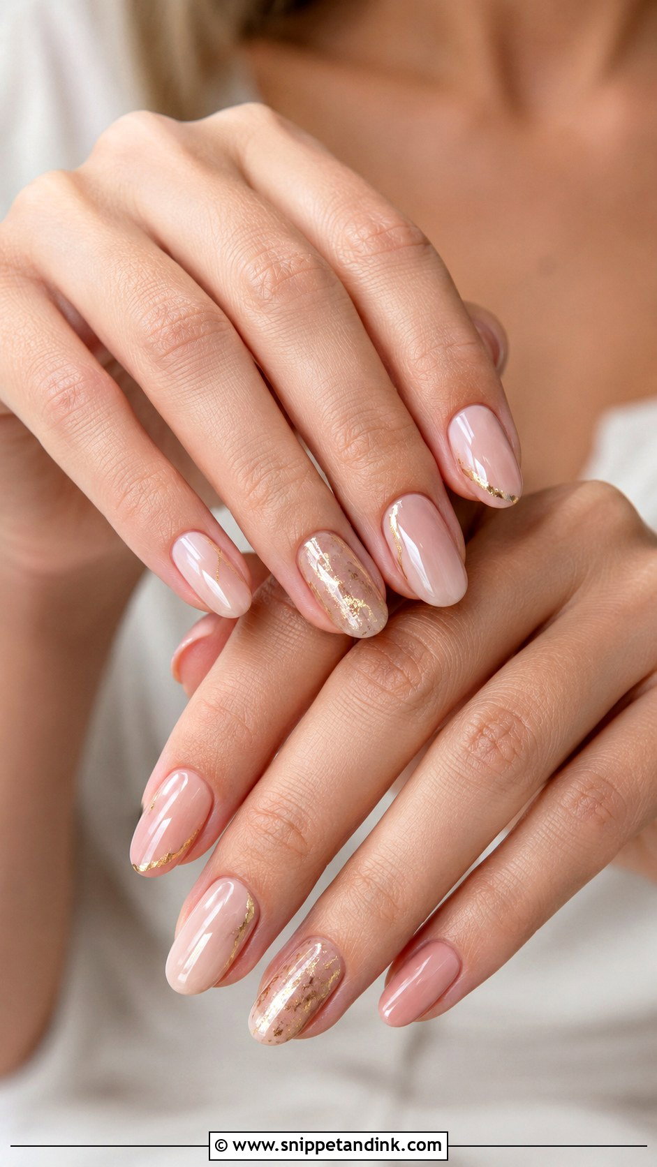Gold Accent Bridesmaid Nails - Snippet and Ink - 20 Wedding Nail Inspo for Bridesmaids Ideas