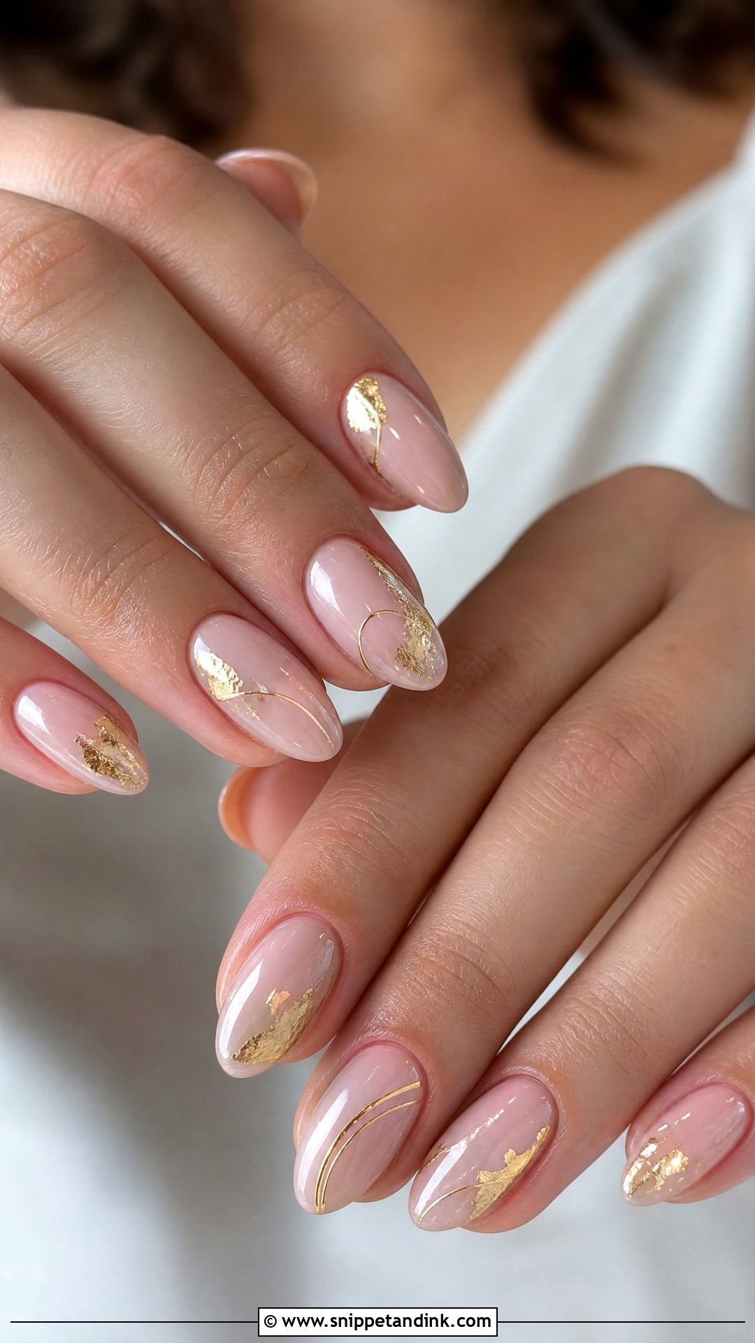 Gold Accent Bridesmaid Nails - Snippet and Ink - 25 Bridesmaids Nail Ideas