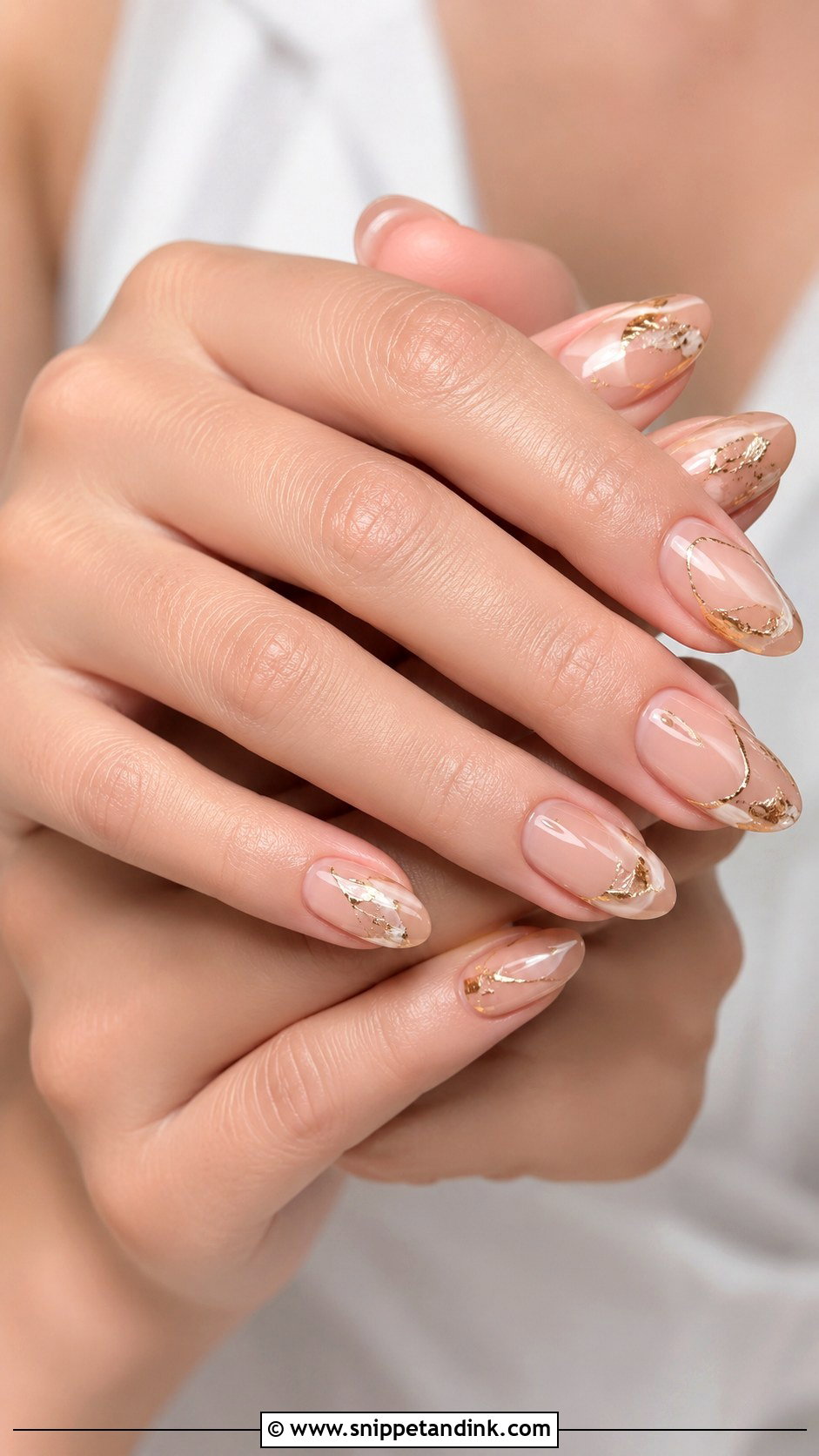 Gold Accent Bridesmaid Wedding Nails - Snippet and Ink - 20 Winter Bridesmaid Wedding Nails