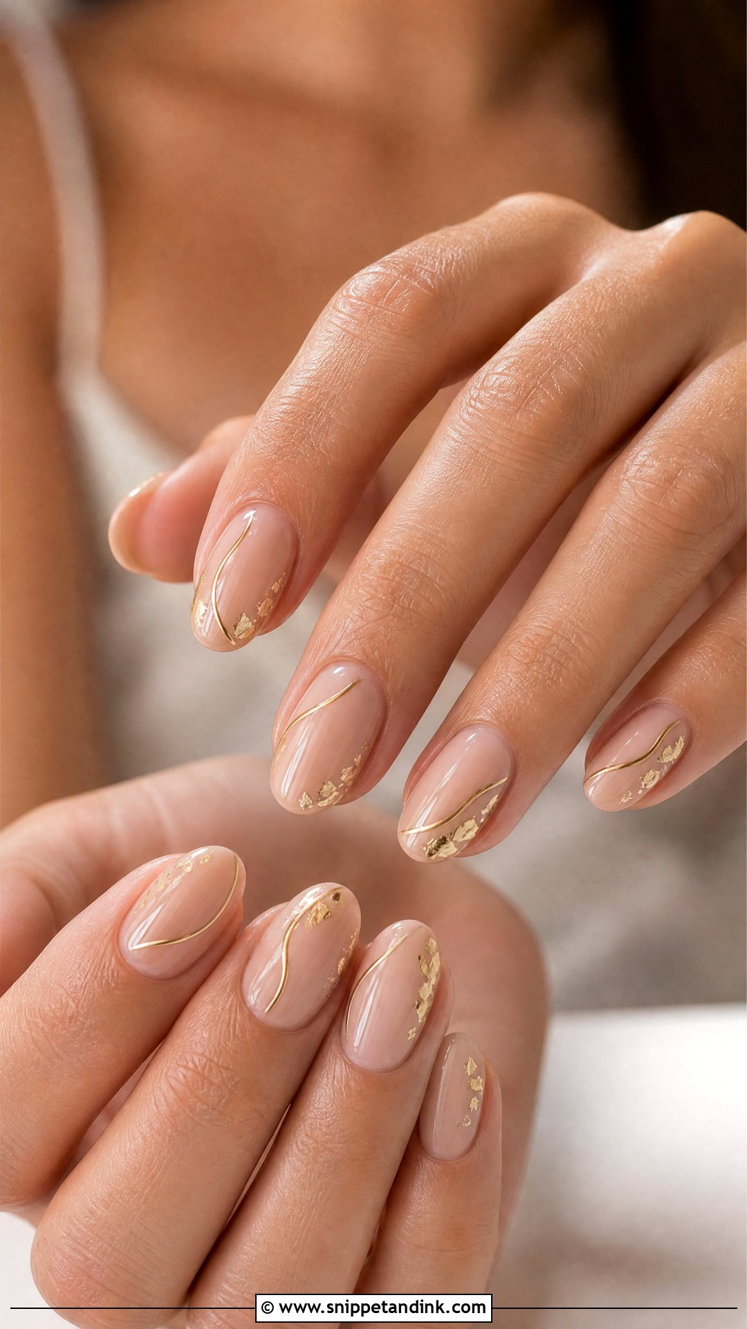 Gold Accent Bridesmaids Nails - Snippet and Ink - 30 Bridesmaids Nails