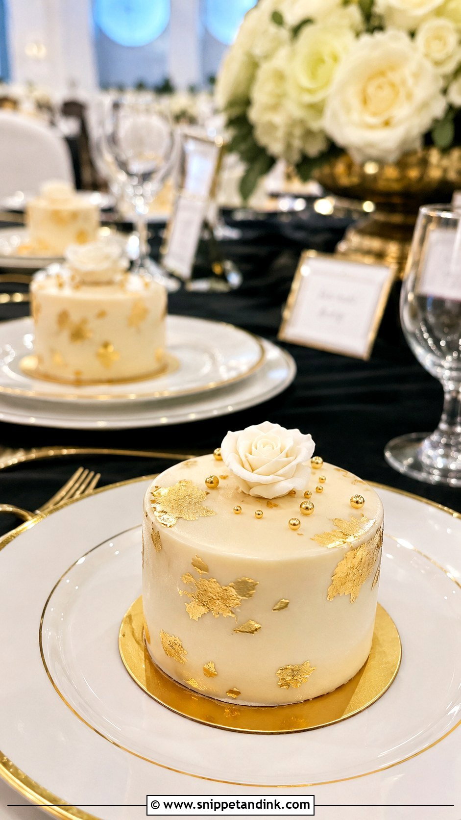 Gold Accent Wedding Cakes - Snippet and Ink - 20 Wedding Cake Souvenir Ideas