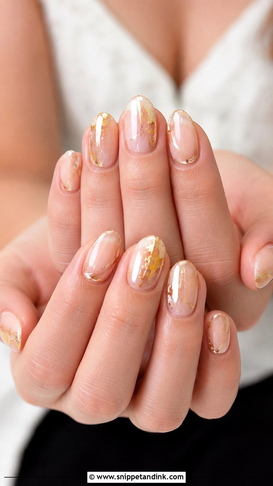 Gold Accent Wedding Gel Nails - Snippet and Ink - 20 Wedding Gel Nails Brides