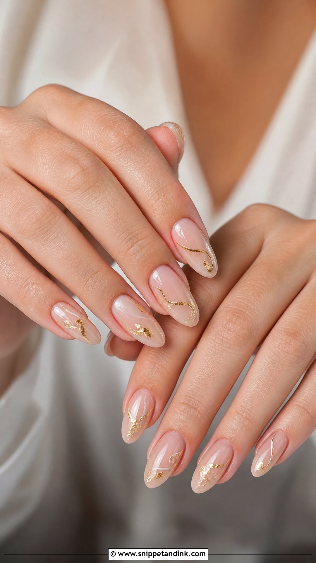 Gold Accent Wedding Nails - Snippet and Ink - 25 Nail Designs for Wedding