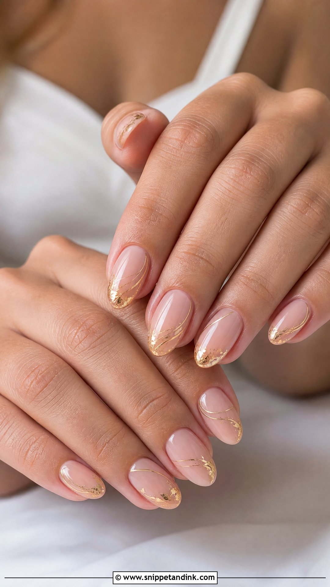 Gold Accent Wedding Nails - Snippet and Ink - 35 Nails for Wedding