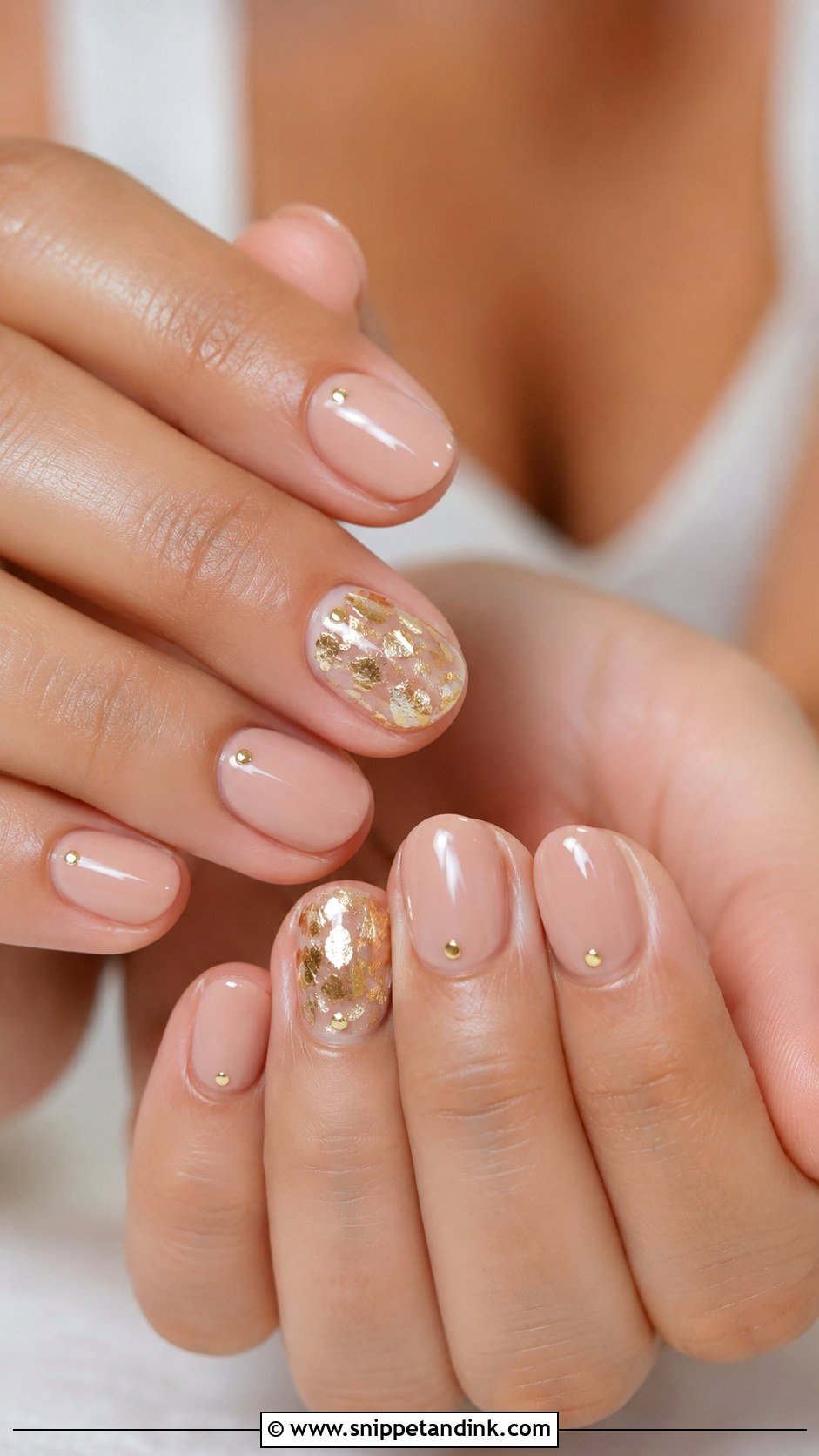 Gold Accent Wedding Nails - Snippet and Ink - 20 Golden Wedding Nails