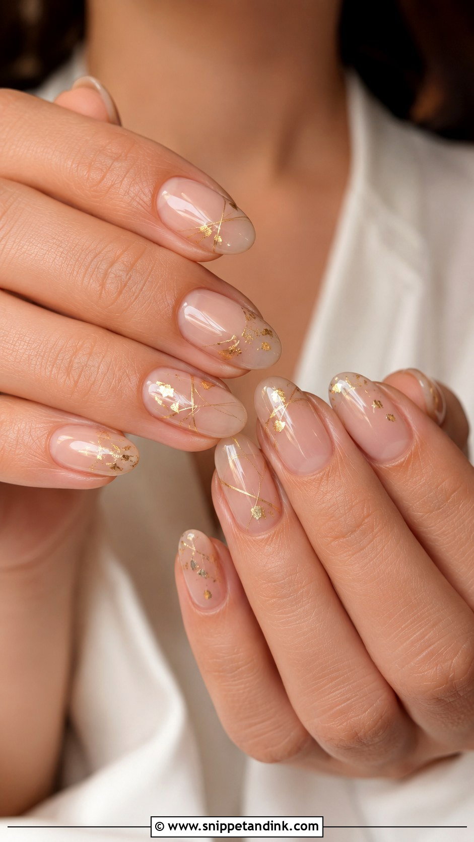 Gold Accent Wedding Nails - Snippet and Ink - 20 Nail Idea for Wedding Ideas