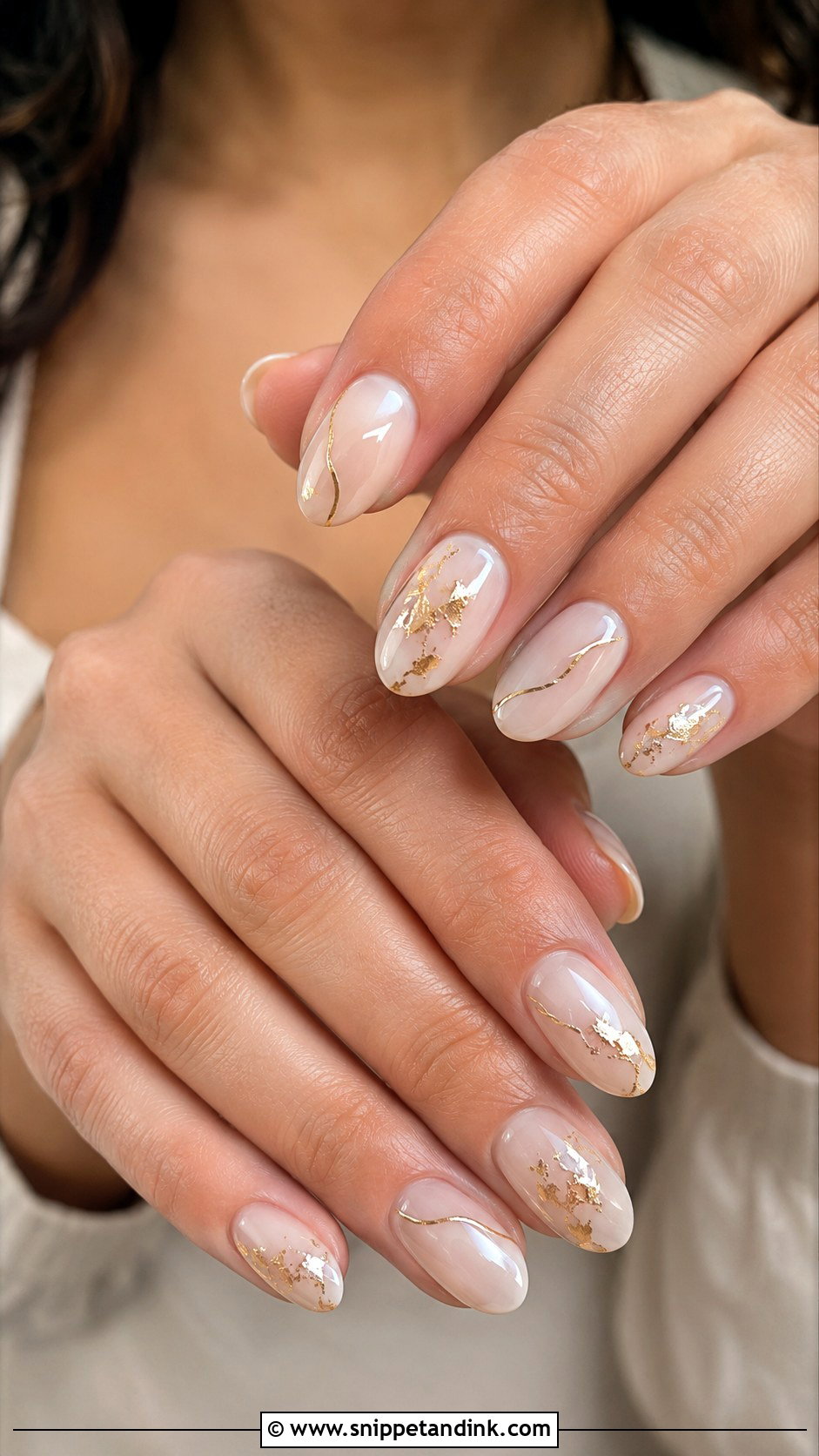 Gold Accent Wedding Nails - Snippet and Ink - 20 Wedding Inspo Nails