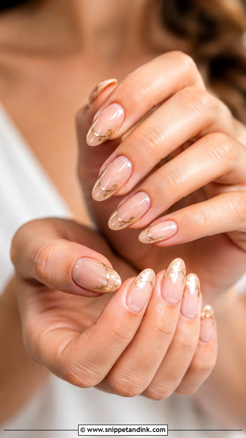 Gold Accent Wedding Nails - Snippet and Ink - 20 Wedding Nail Inspo Ideas