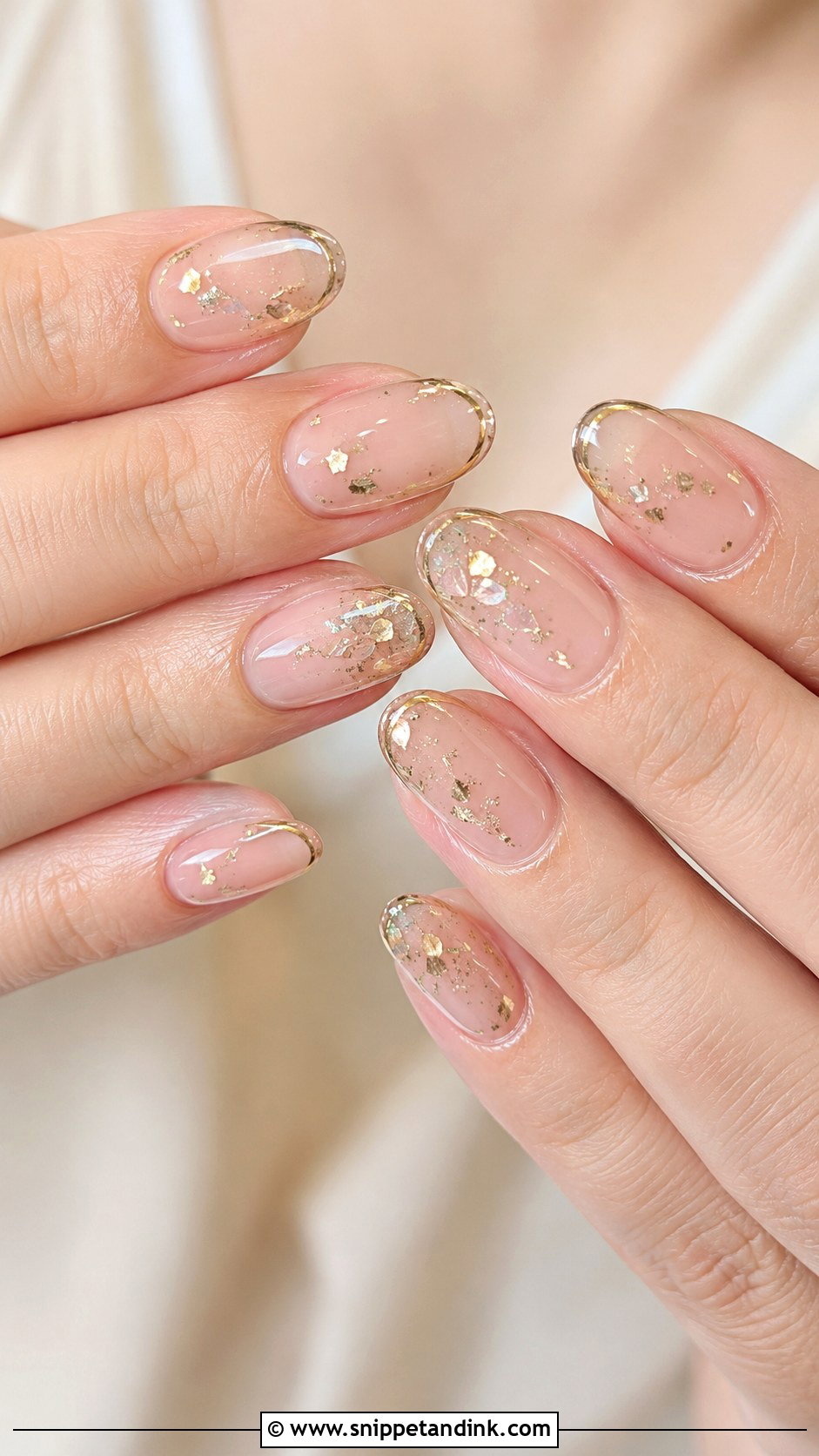 Gold Accent Wedding Nails - Snippet and Ink - 20 Wedding Nails Art