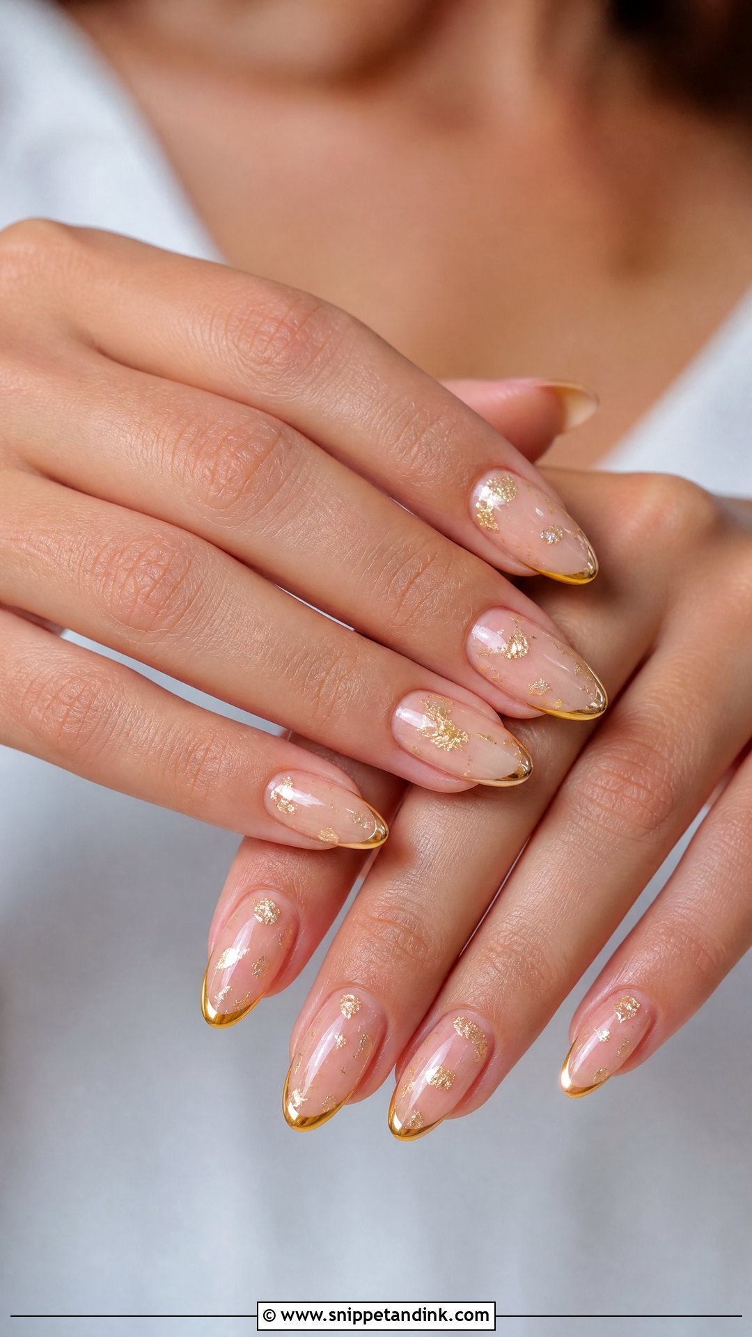 Gold Almond Wedding Nails - Snippet and Ink - 25 Gold Wedding Nails