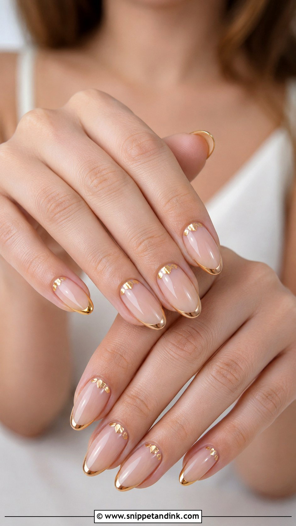 Gold Almond Wedding Nails - Snippet and Ink - 20 Gold Wedding Nails for Bride