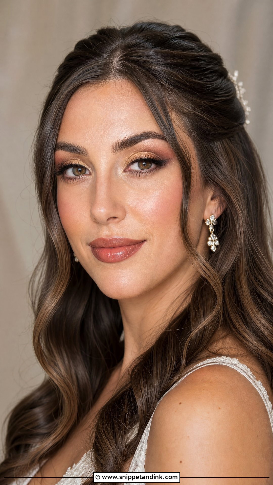Gold And Brown Bridal Makeup - Snippet and Ink - 20 Gold Bridal Makeup Ideas