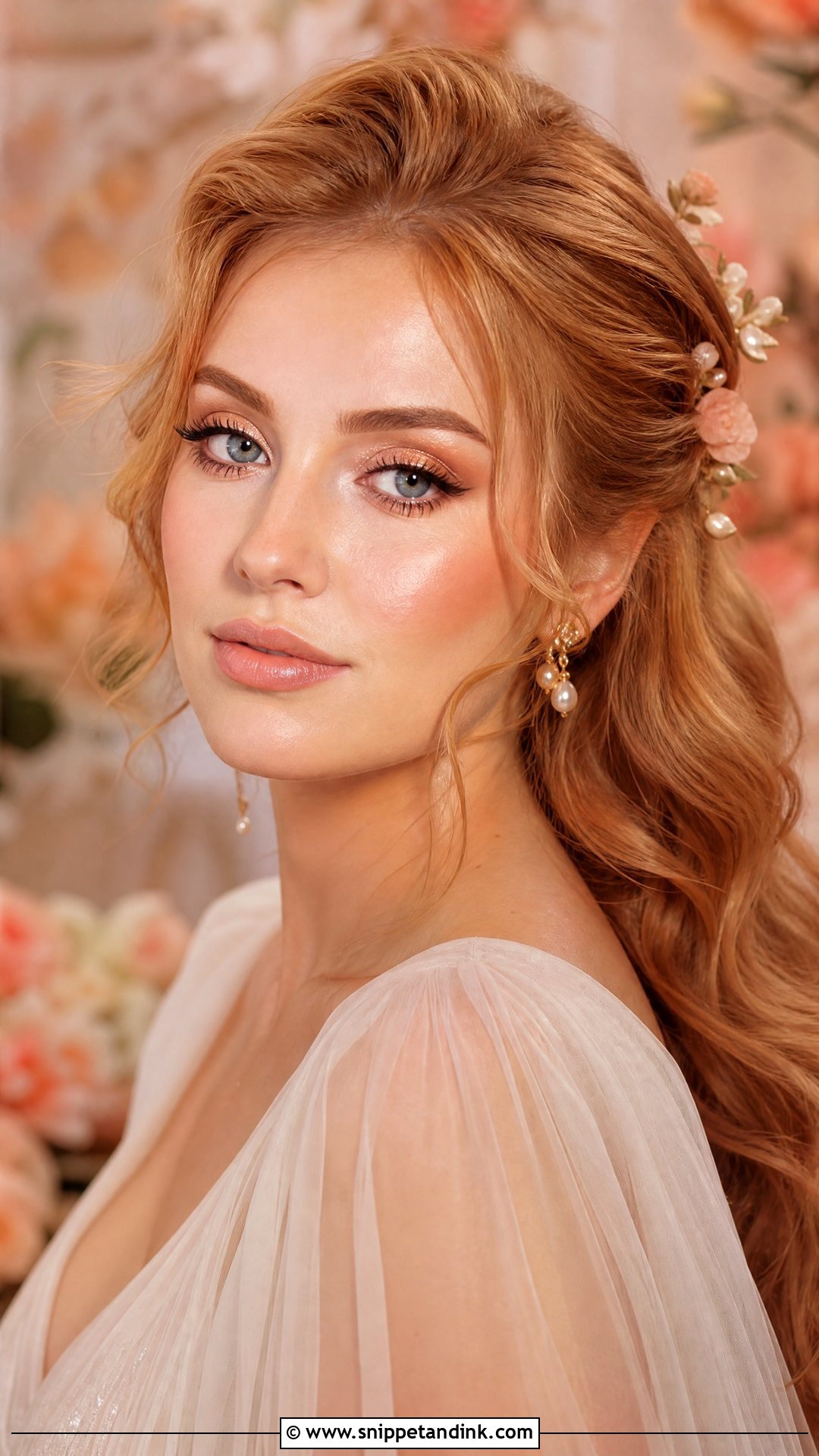 Gold And Peach Bridal Makeup - Snippet and Ink - 20 Gold Bridal Makeup Ideas