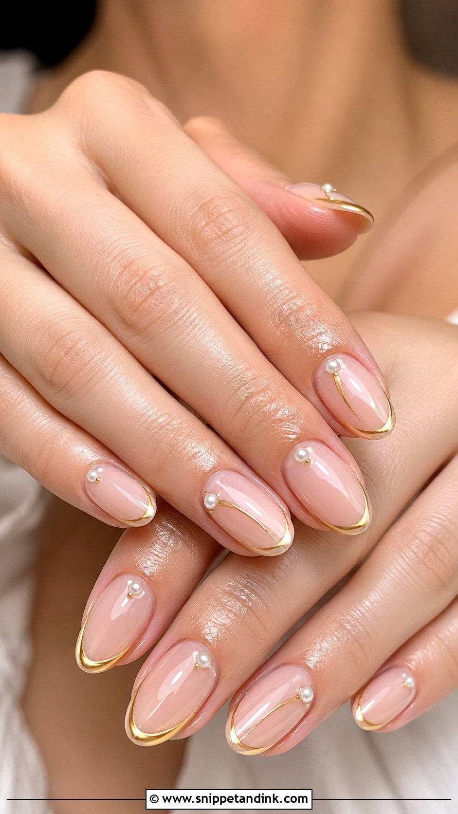 Gold And Pearl Wedding Nails - Snippet and Ink - 20 Pearl Wedding Nails for Bride