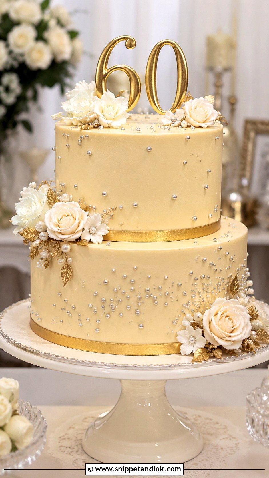 Gold And Silver Anniversary Cake - Snippet and Ink - 20 60th Wedding Anniversary Cakes