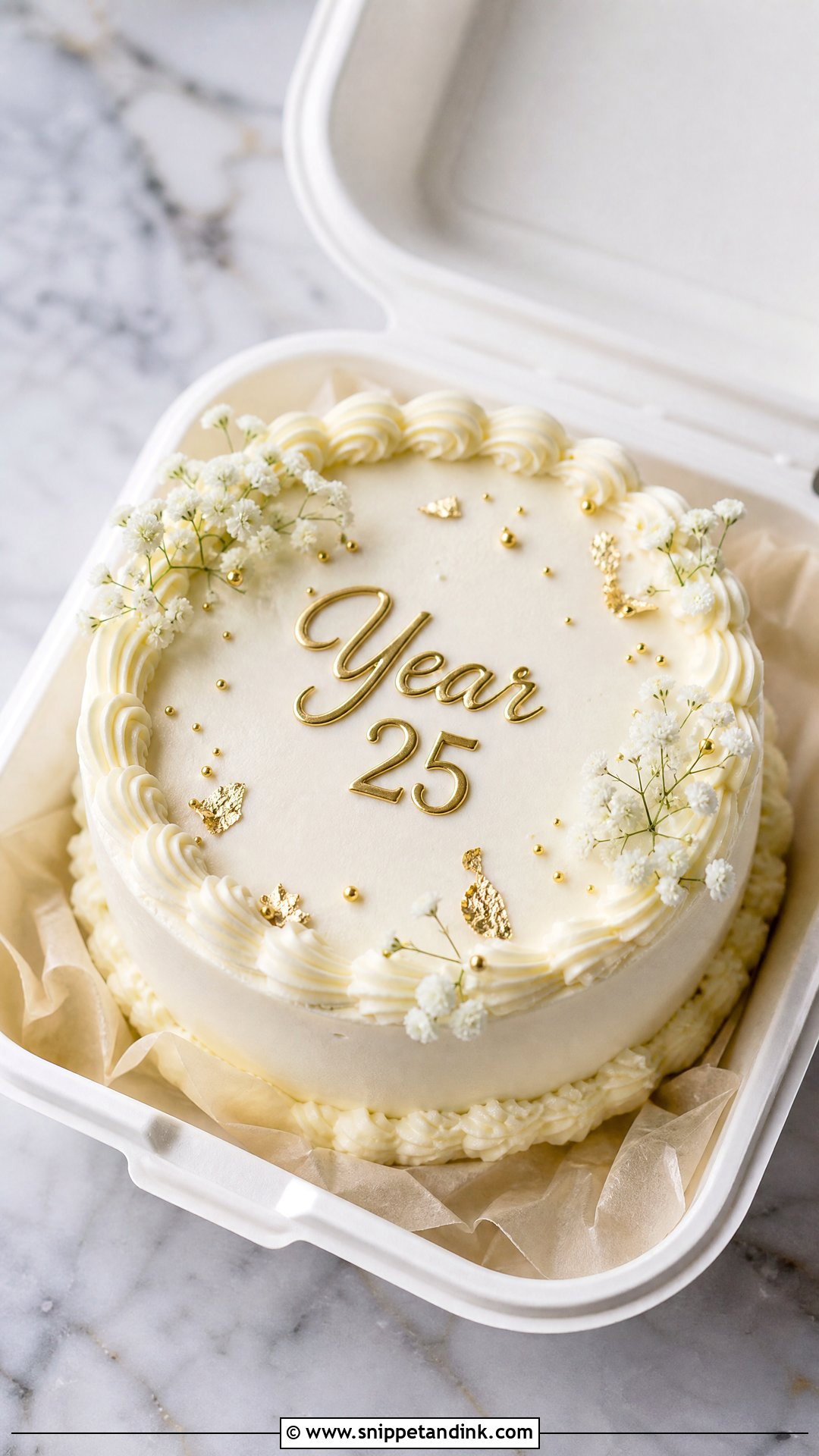 Gold Anniversary Bento Cake - Snippet and Ink - 20 Wedding Anniversary Bento Cake Ideas