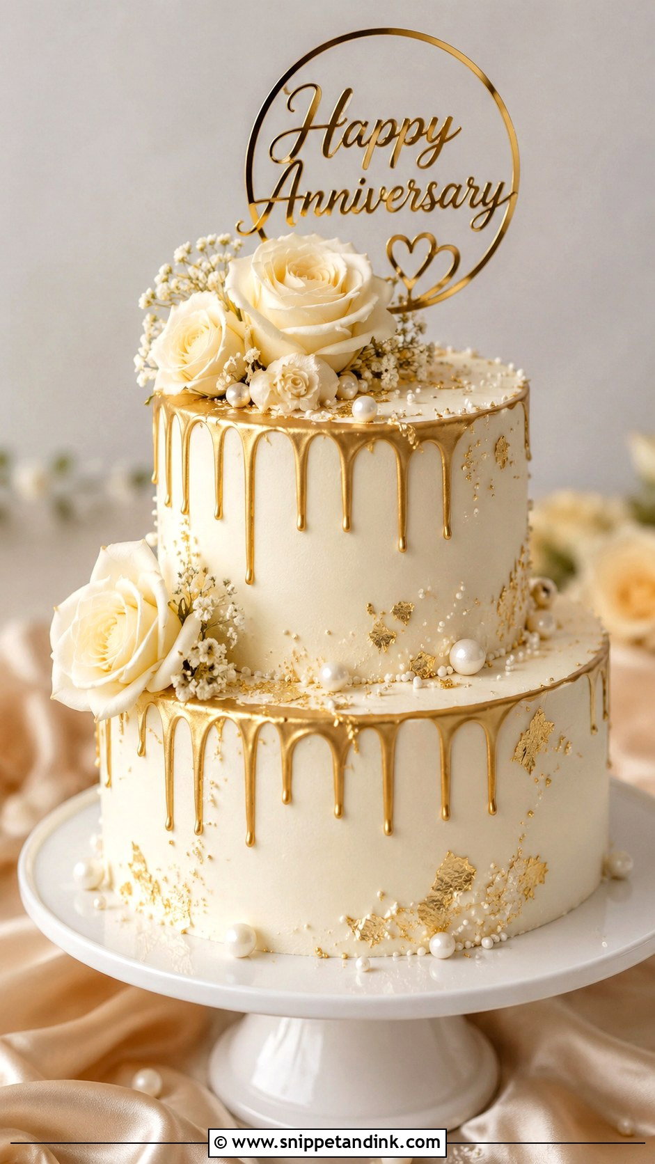 Gold Anniversary Cake - Snippet and Ink - 20 Anniversary Cake Photo Ideas