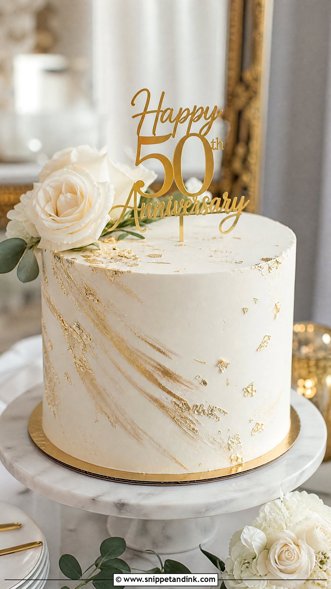 Gold Anniversary Cake - Snippet and Ink - 35 Anniversary Cake Designs