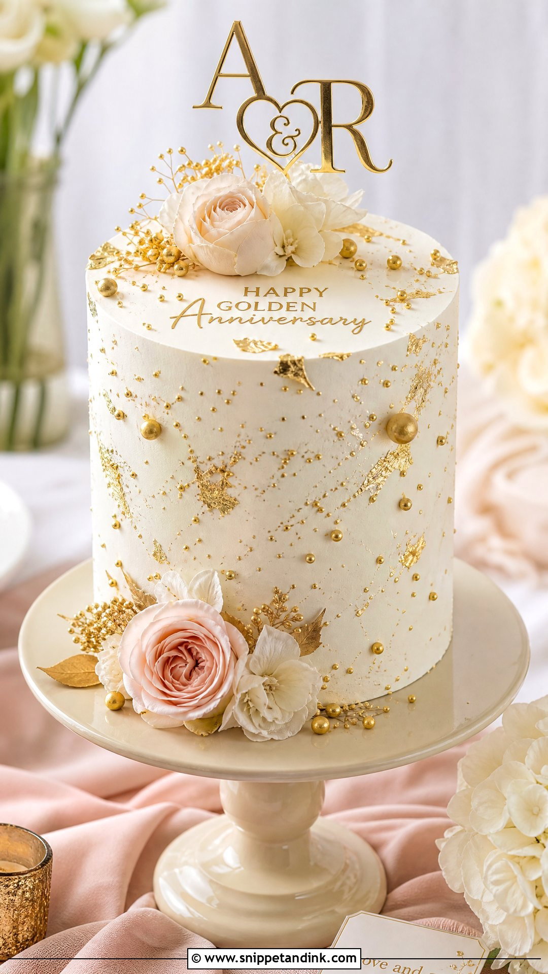 Gold Anniversary Cake - Snippet and Ink - 25 Love Anniversary Cake Ideas