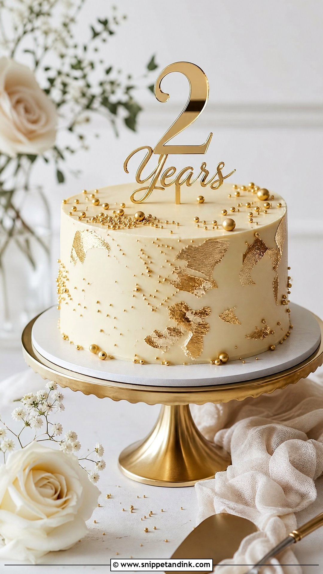 Gold Anniversary Cake - Snippet and Ink - 30 2 Year Anniversary Cake Ideas