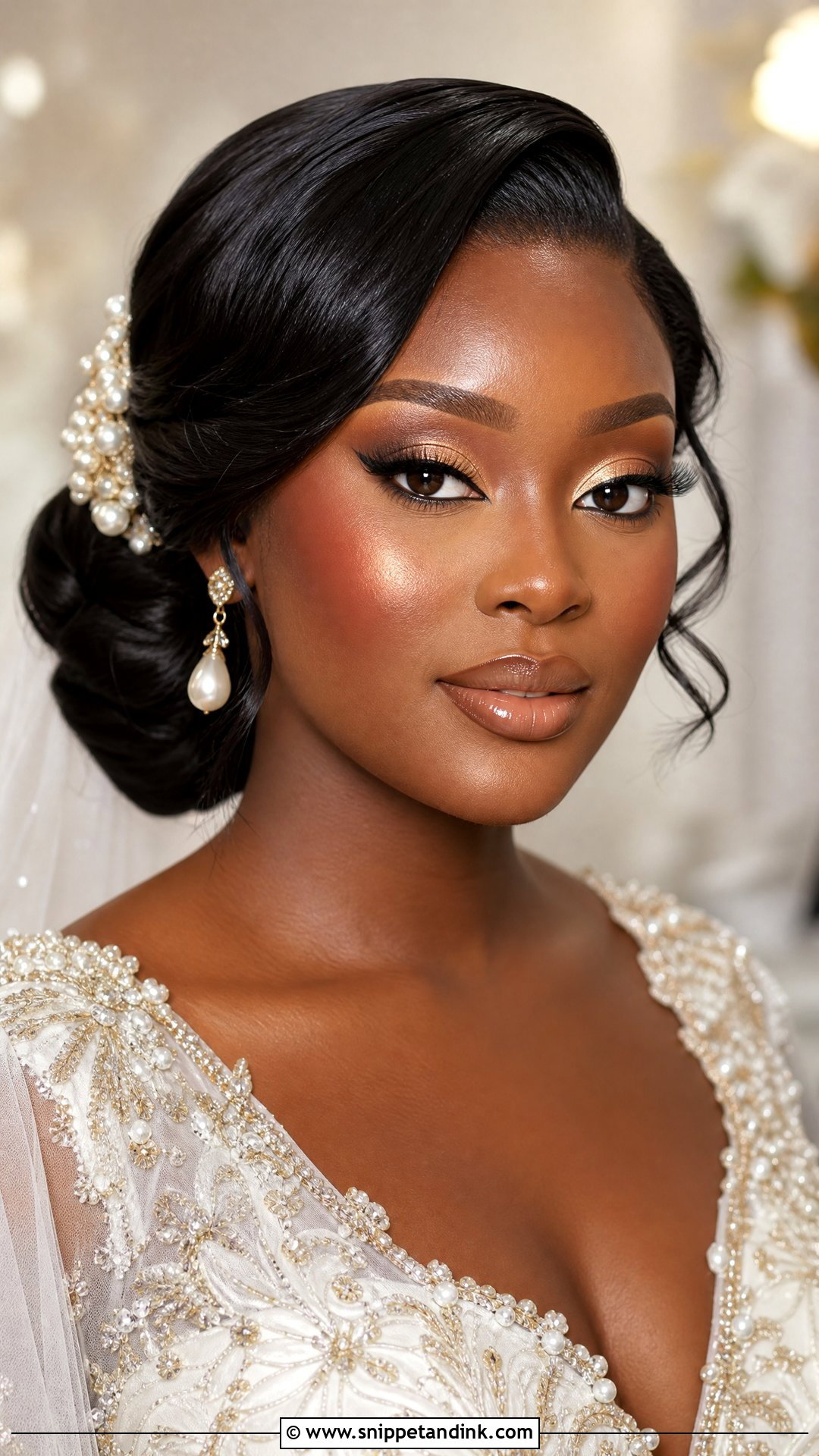 Gold Black Bridal Makeup - Snippet and Ink - 20 Black Bridal Makeup Wedding Day Ideas