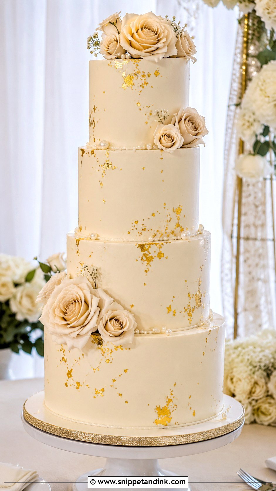 Gold Bling Wedding Cake - Snippet and Ink - 20 Bling Cakes for Wedding