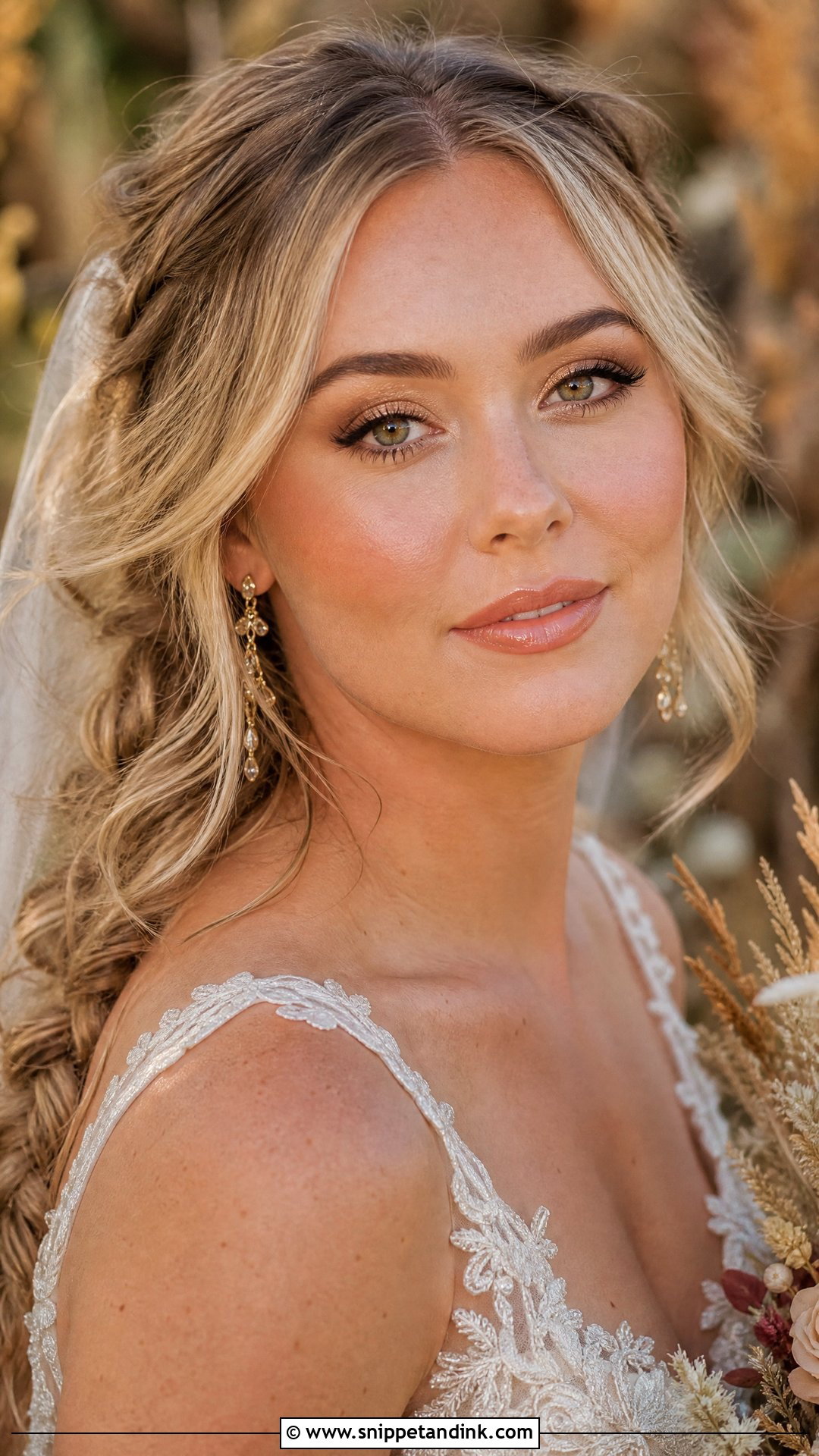 Gold Boho Wedding Makeup - Snippet and Ink - 20 Boho Wedding Makeup Ideas