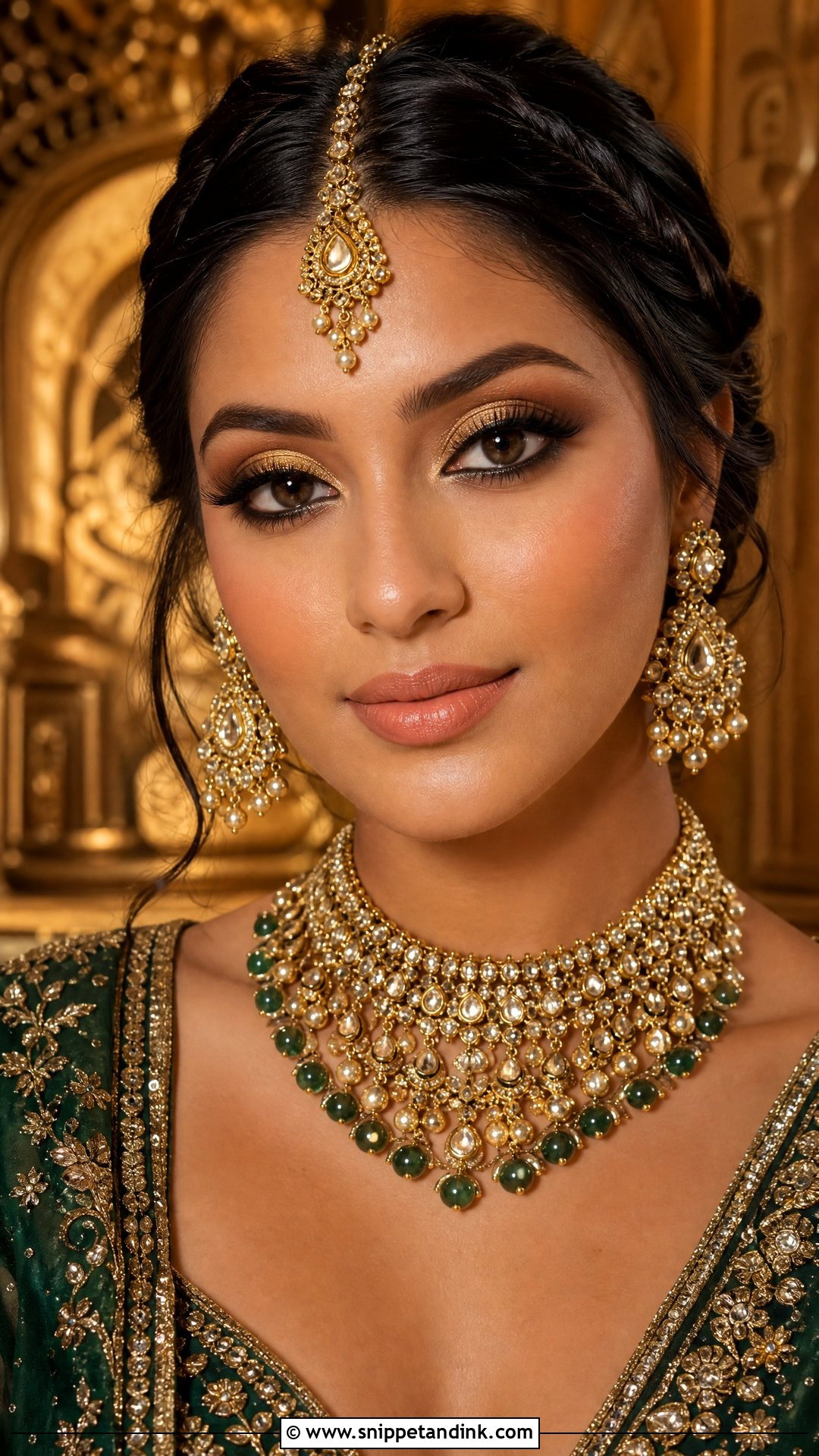 Gold Bollywood Bridal Makeup - Snippet and Ink - 20 Bollywood Bridal Look Ideas