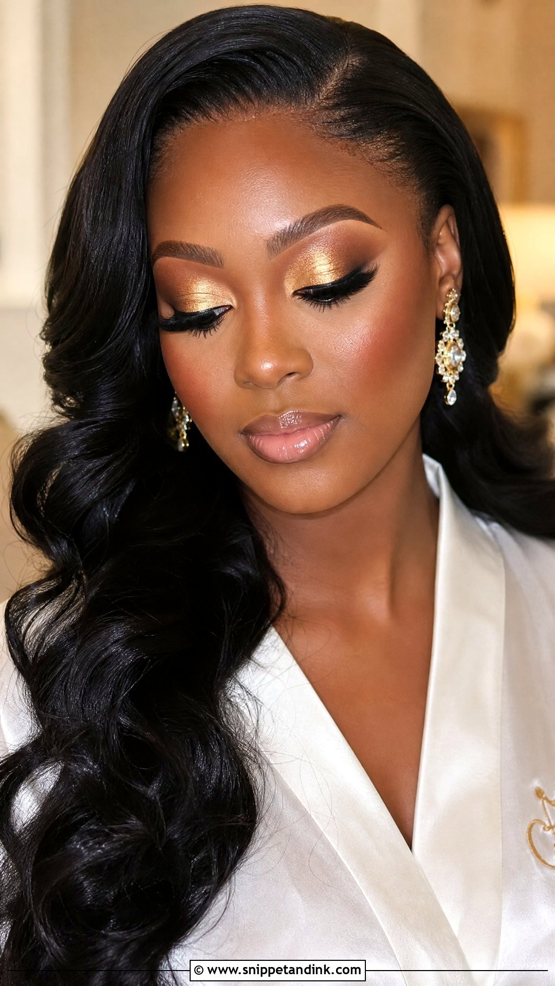 Gold Bridal Eye Makeup - Snippet and Ink - 30 Bridal Eye Makeup Ideas