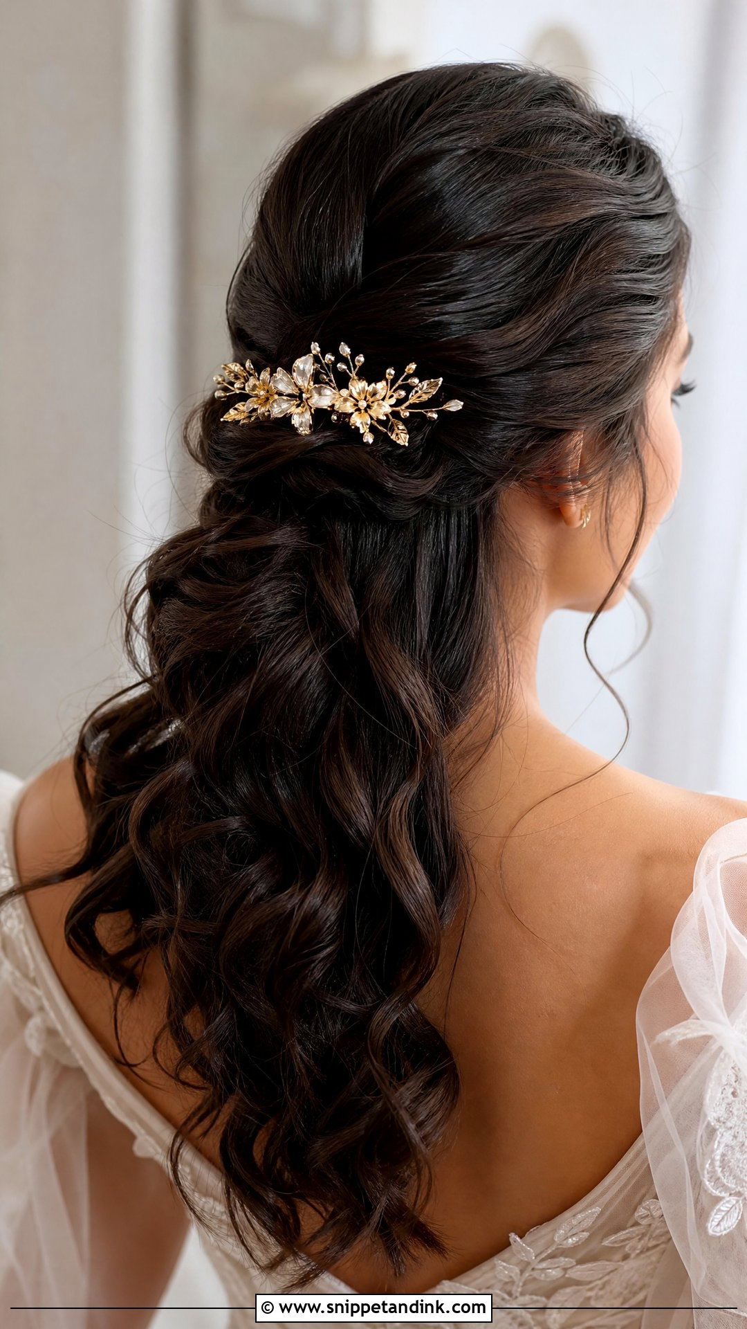 Gold Bridal Hair Clip - Snippet and Ink - 15 Gold Bridal Hair Accessories