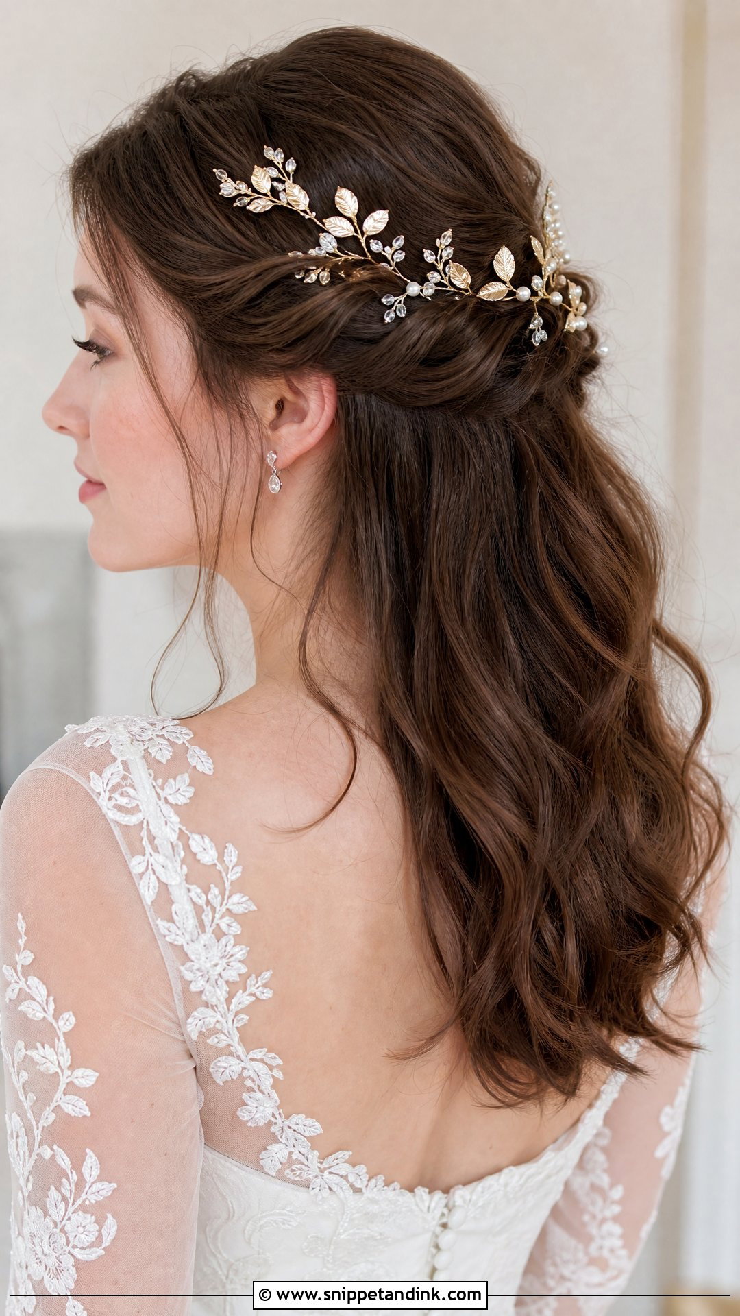 Gold Bridal Hair Vine - Snippet and Ink - 15 Gold Bridal Hair Accessories