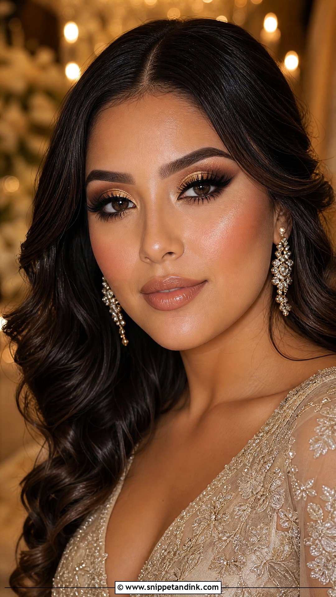 Gold Bridal Makeup - Snippet and Ink - 20 Heavy Wedding Makeup Look Ideas