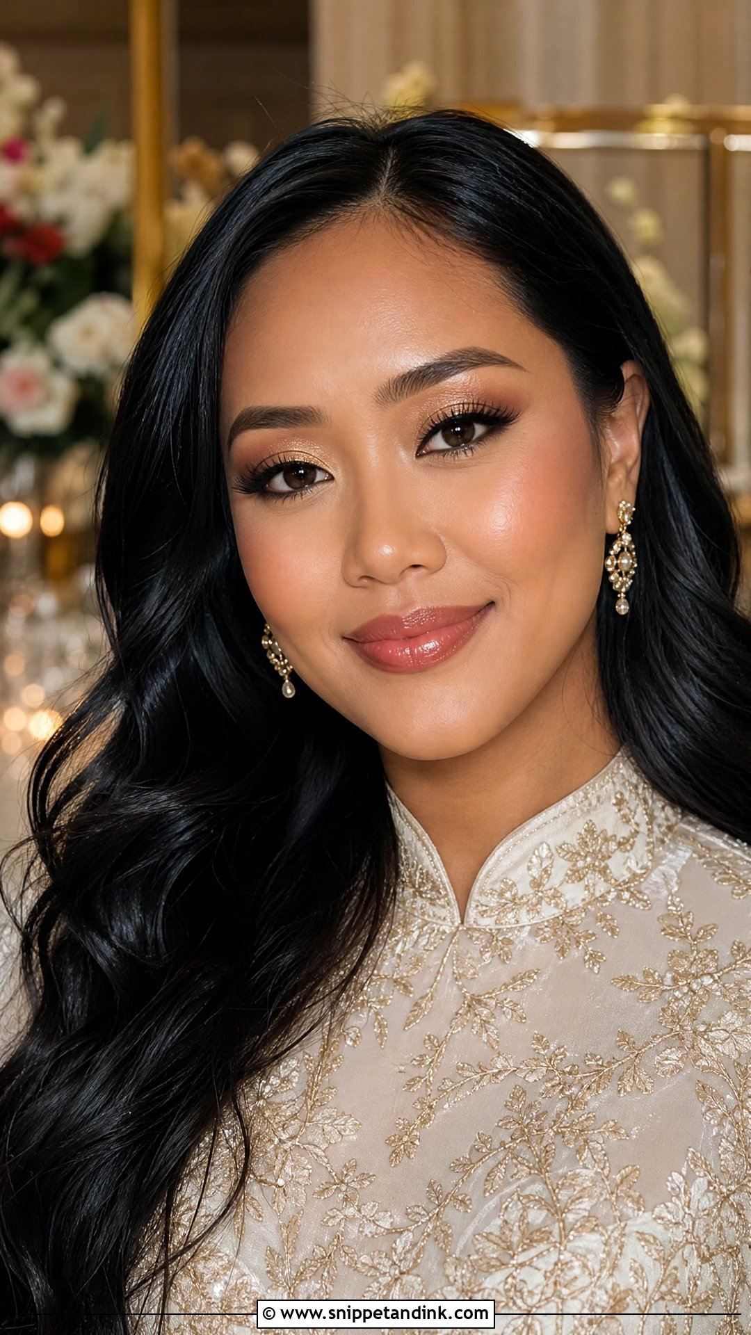 Gold Bridal Makeup - Snippet and Ink - 20 Wedding Day Makeup for Bride Ideas